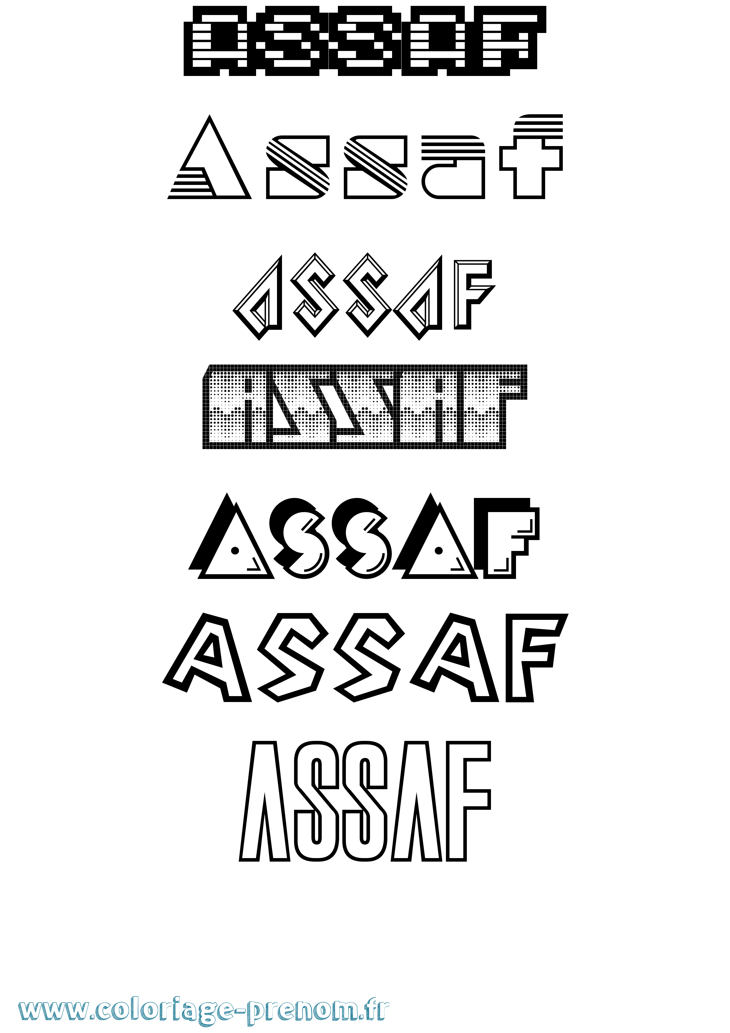 Coloriage Assaf Jeux Vidéos Coloriage prénom Assaf Jeux Vidéos
