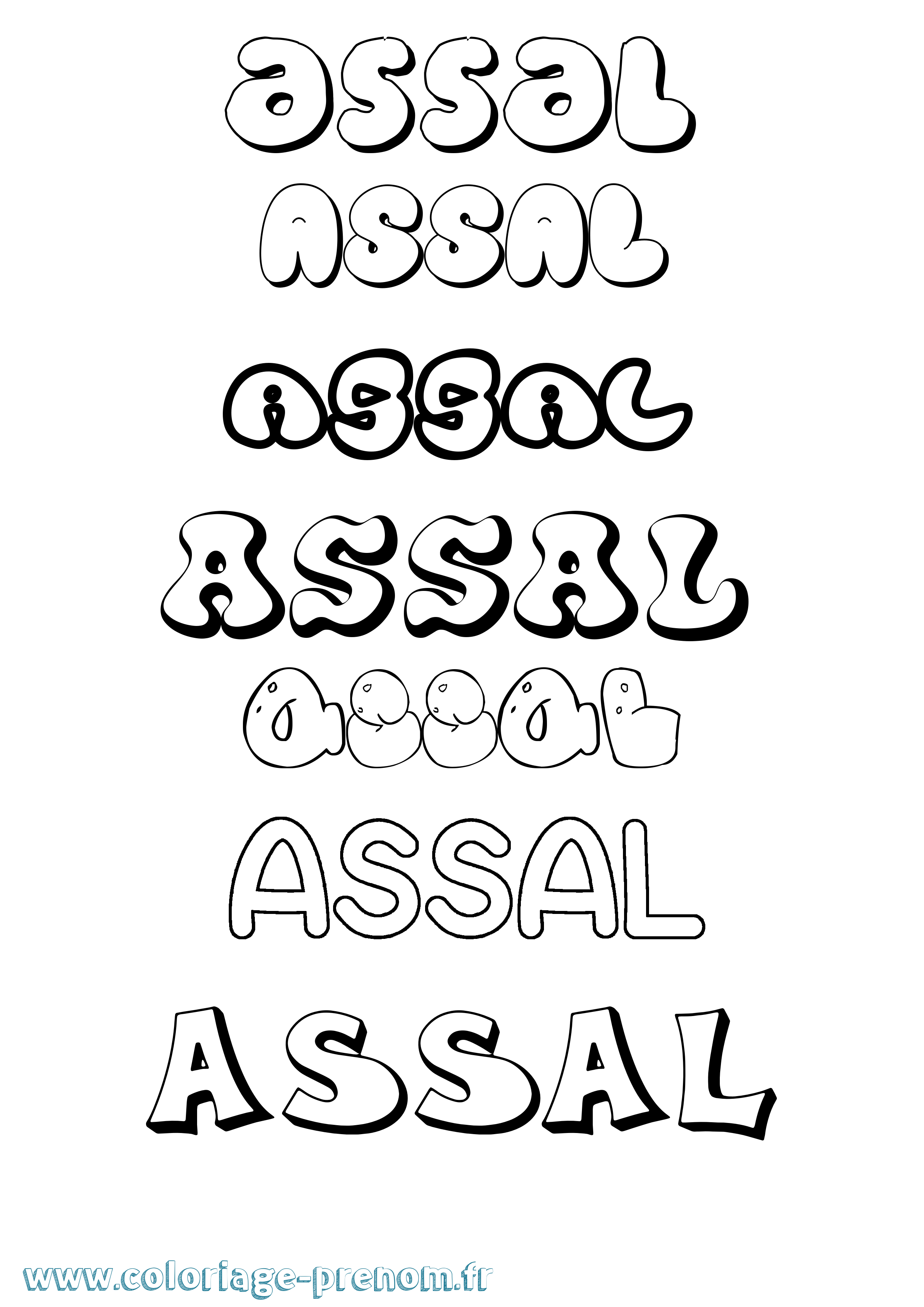 Coloriage Assal Bubble Coloriage prénom Assal Bubble