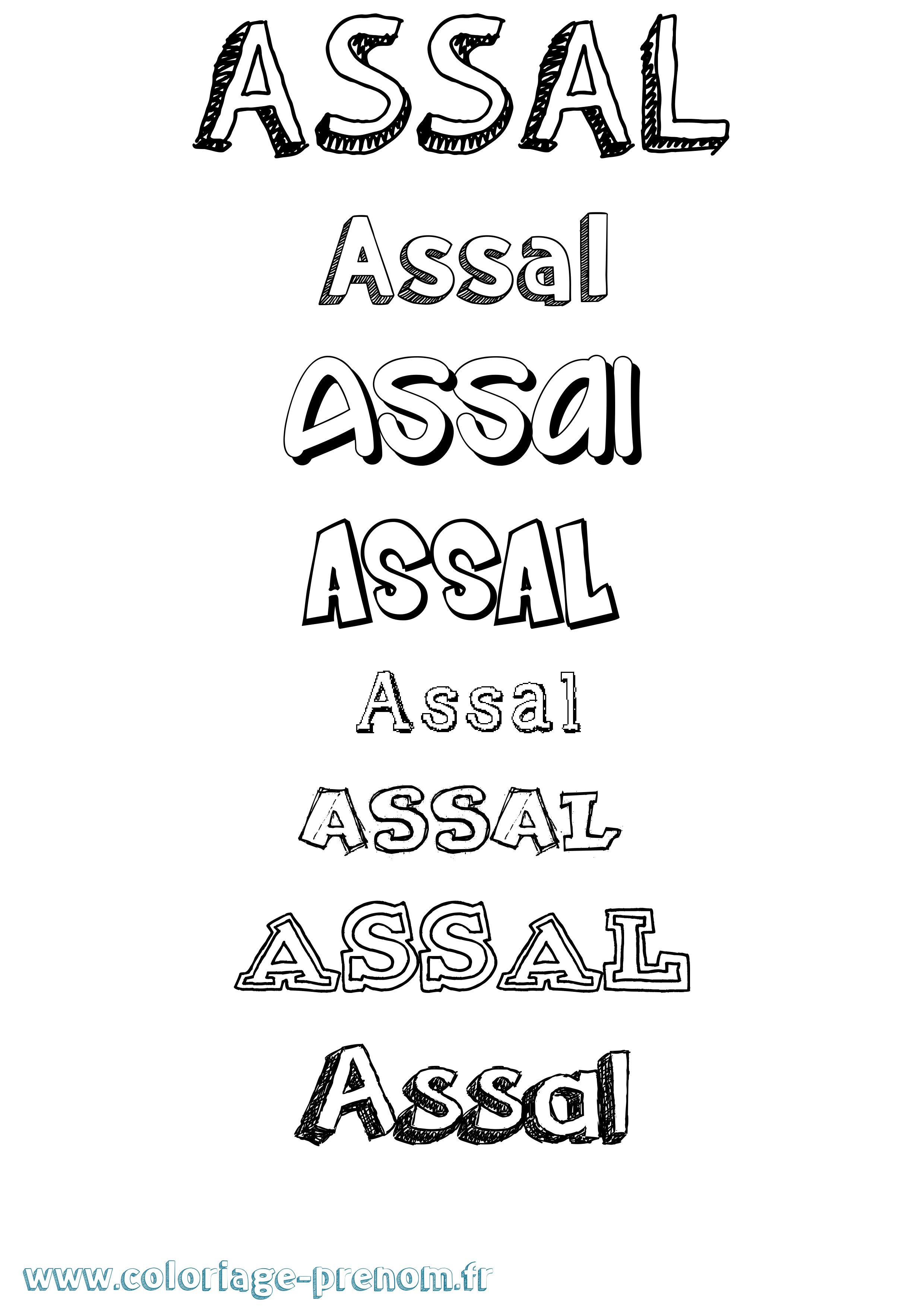 Coloriage Assal Dessiné Coloriage prénom Assal Dessiné