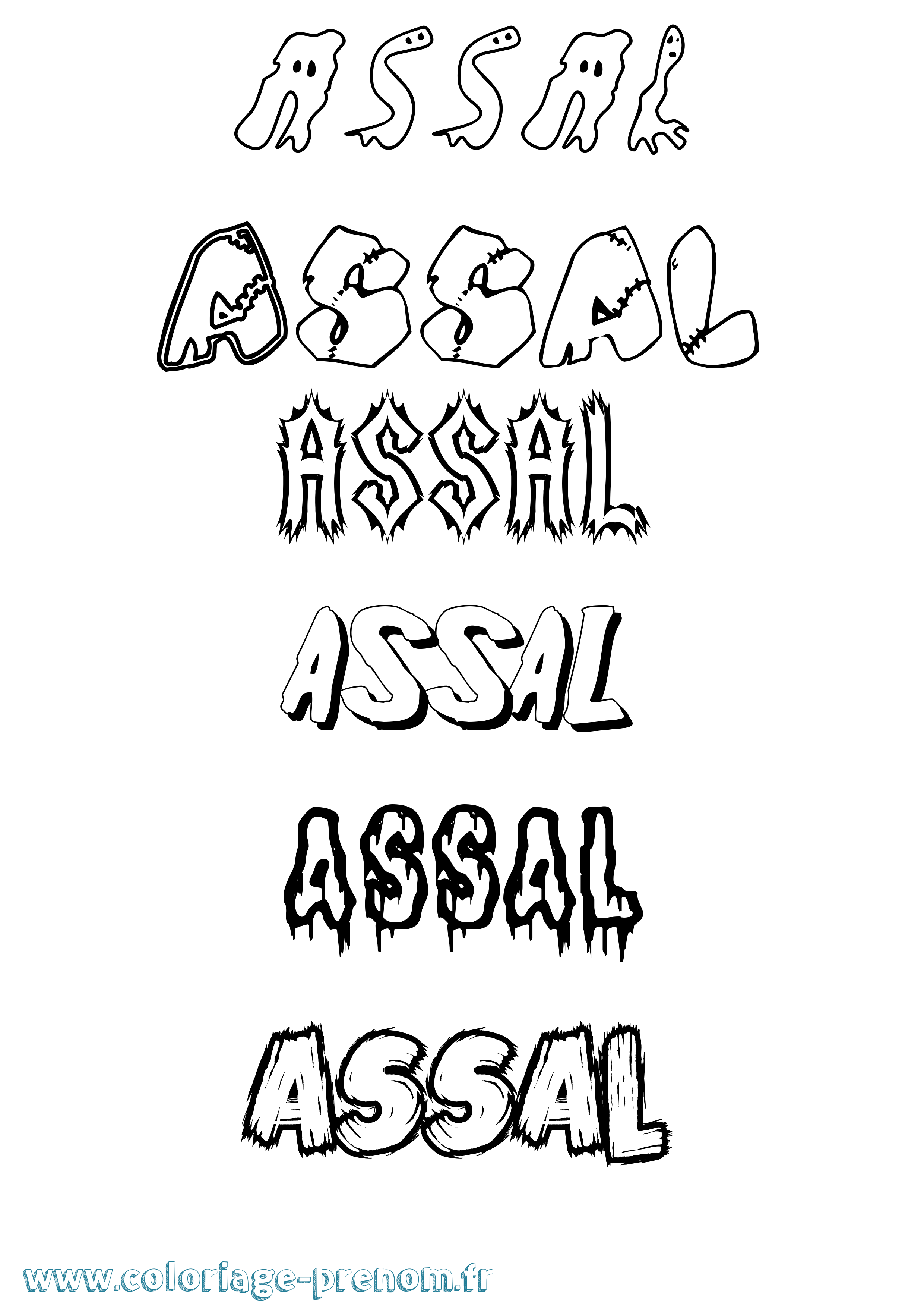 Coloriage Assal Frisson Coloriage prénom Assal Frisson