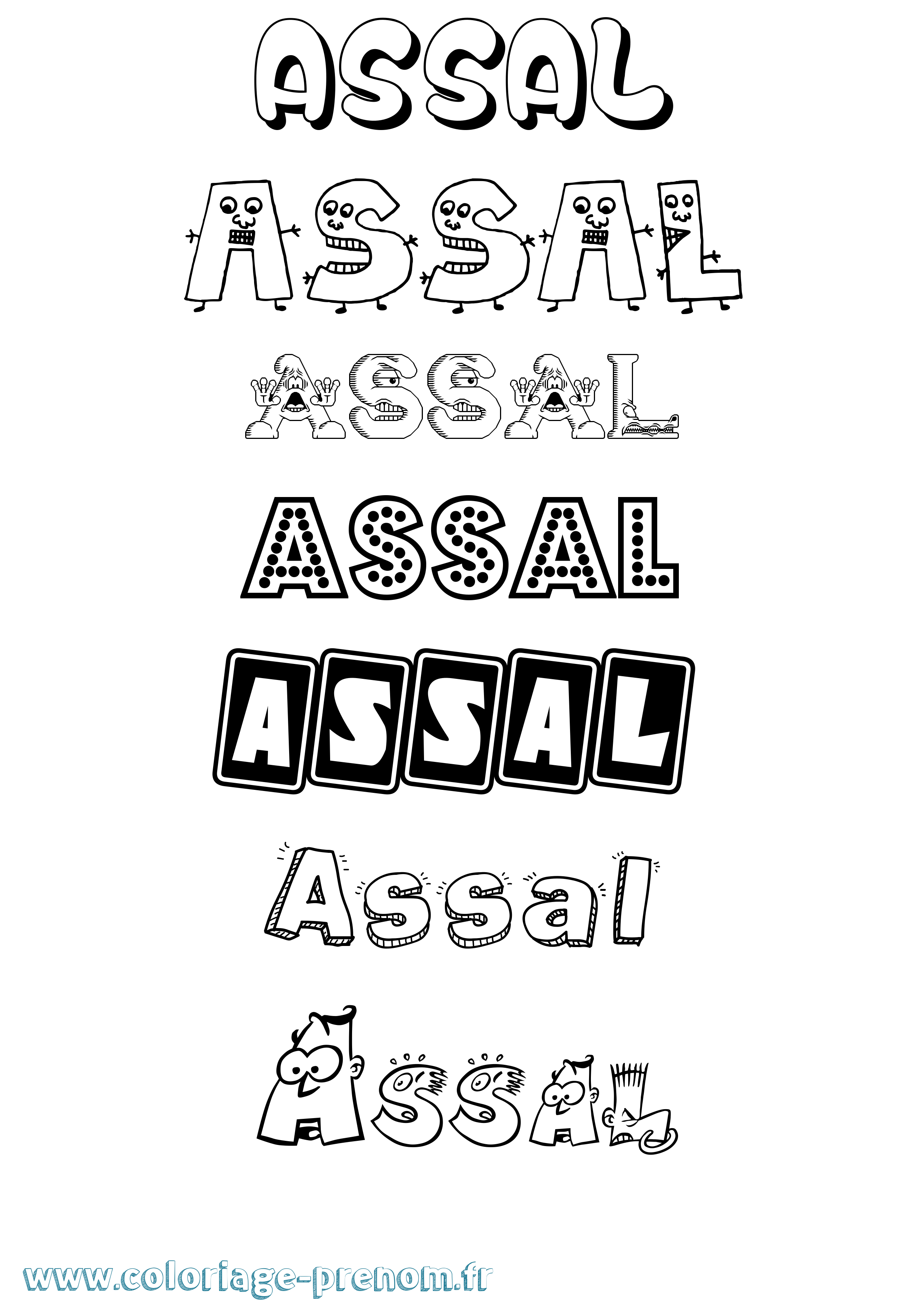 Coloriage Assal Fun Coloriage prénom Assal Fun