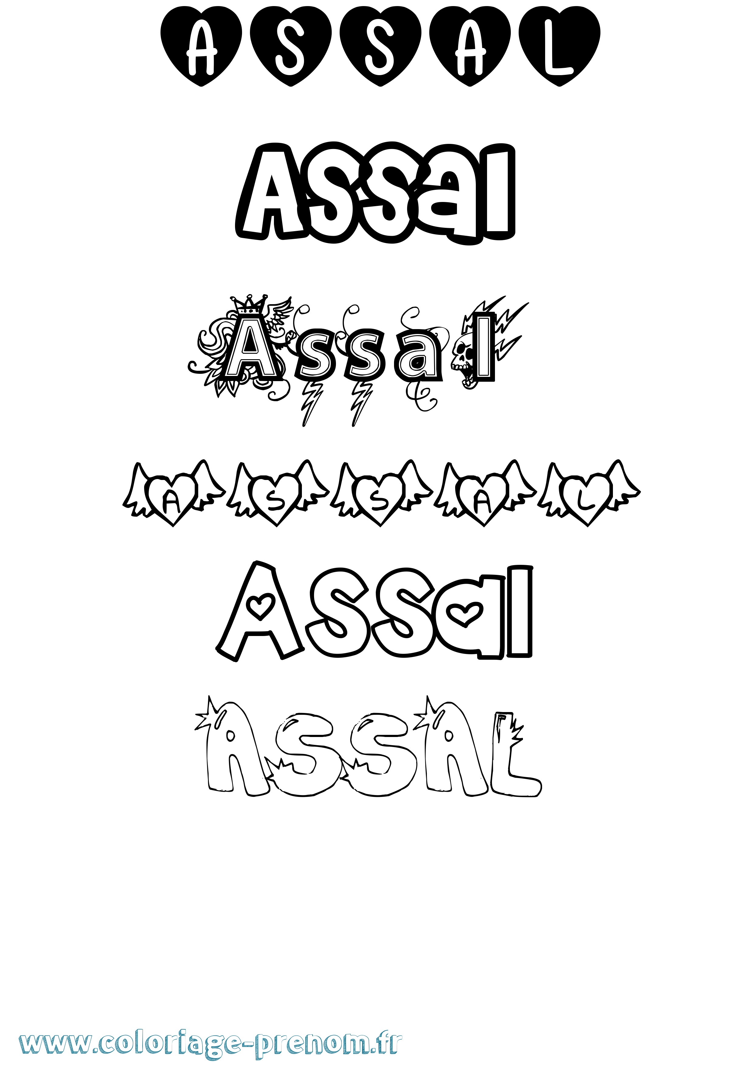 Coloriage Assal Girly Coloriage prénom Assal Girly