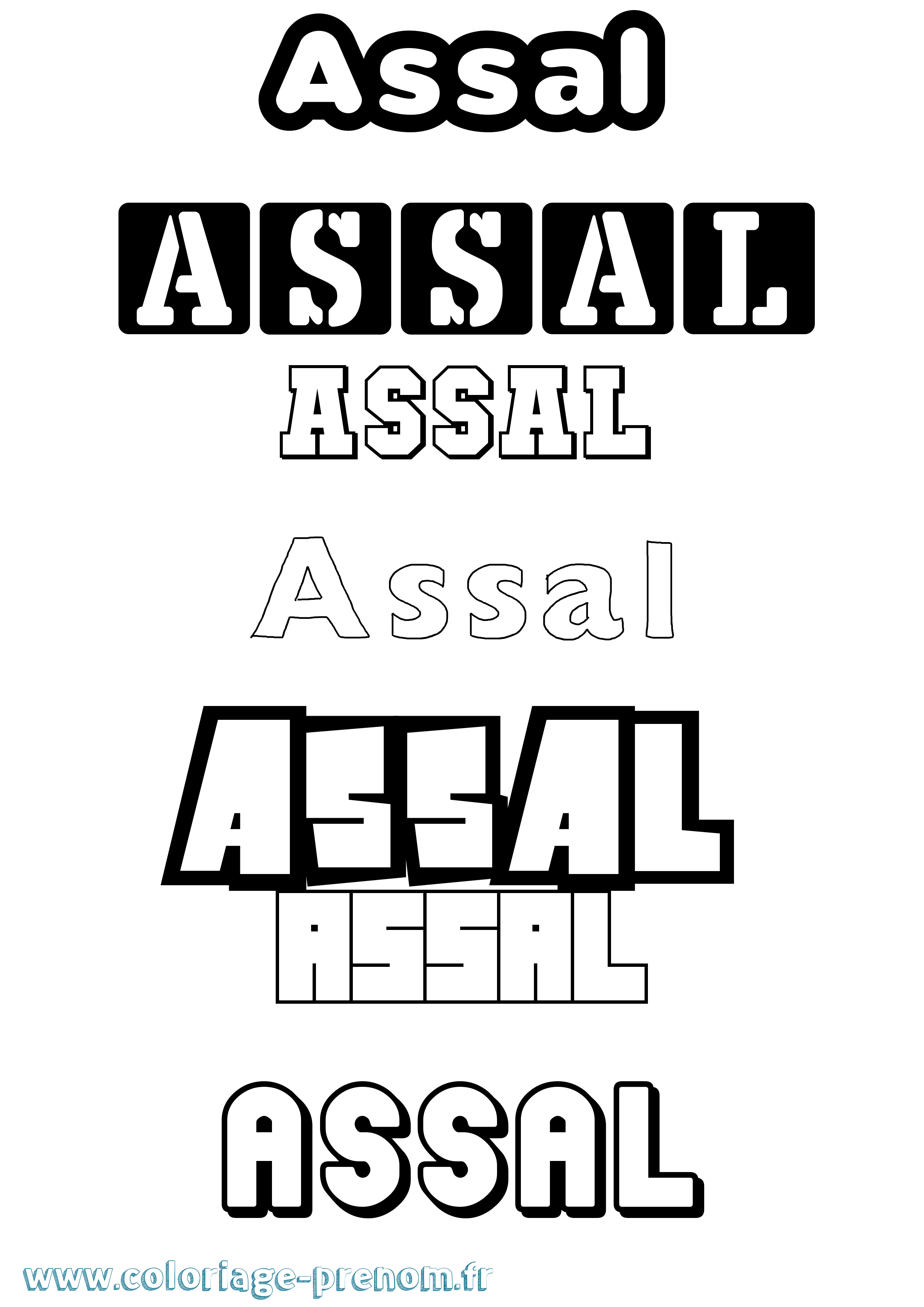Coloriage Assal Simple Coloriage prénom Assal Simple