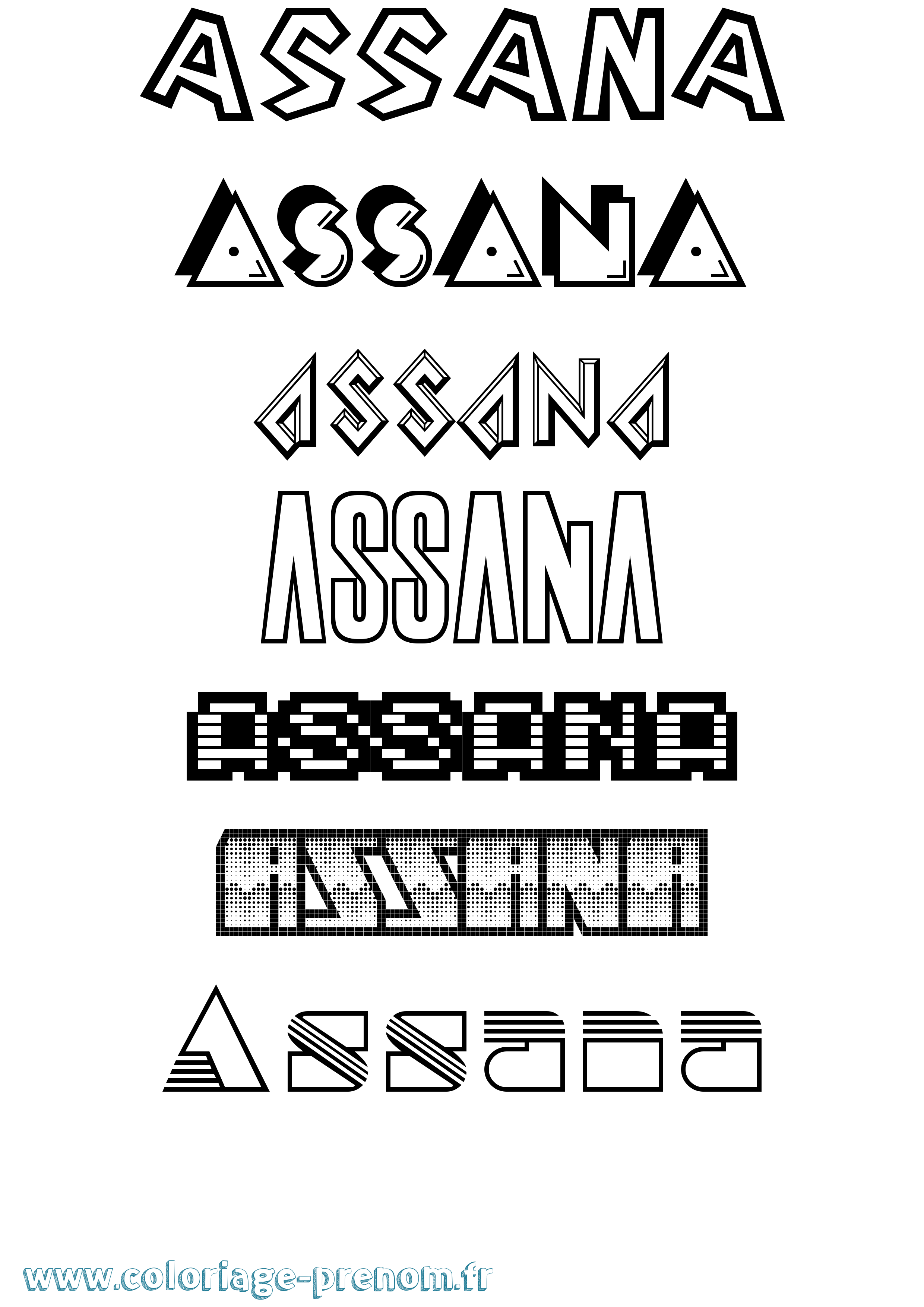 Coloriage Assana Jeux Vidéos Coloriage prénom Assana Jeux Vidéos