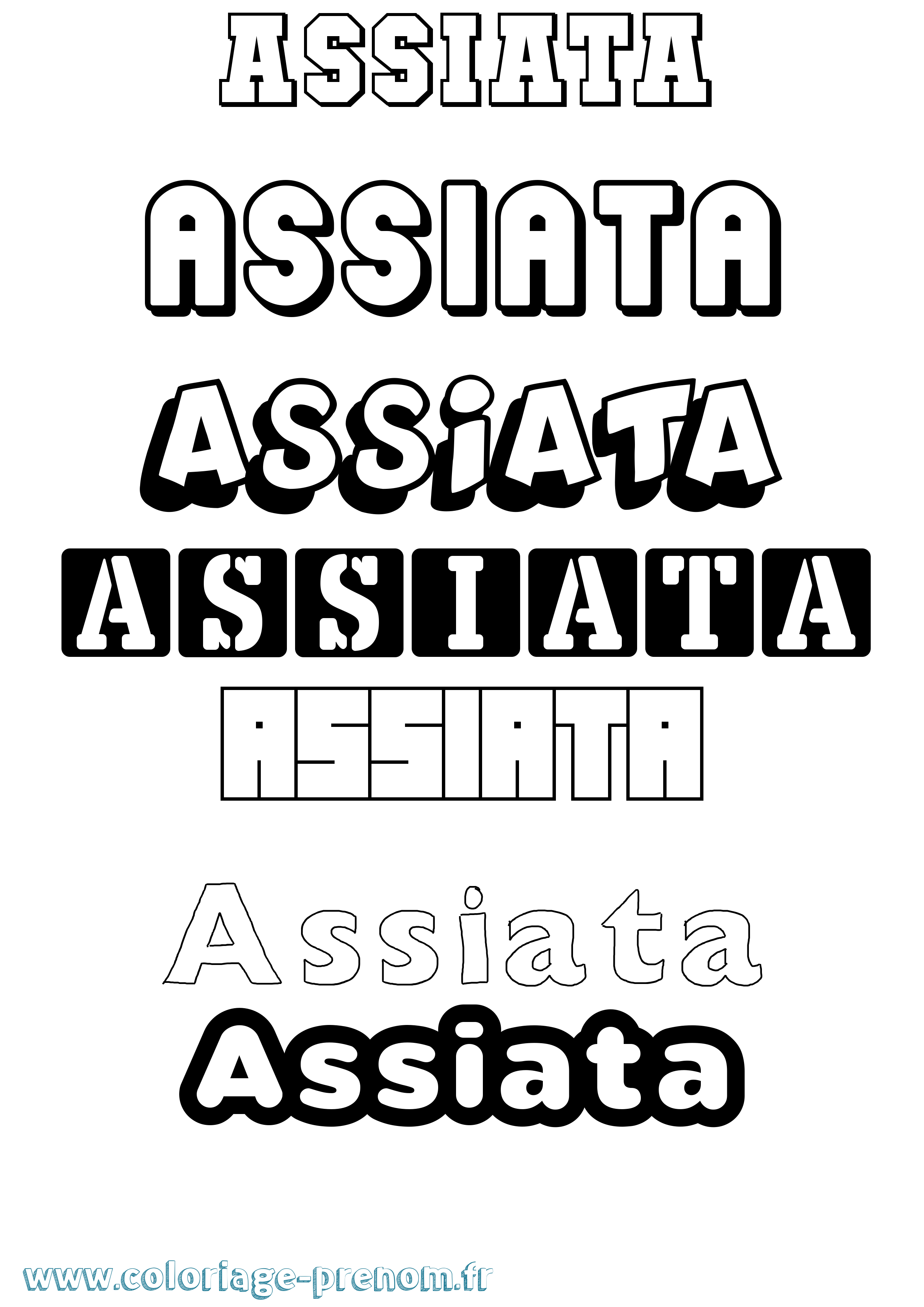 Coloriage Assiata Simple Coloriage prénom Assiata Simple
