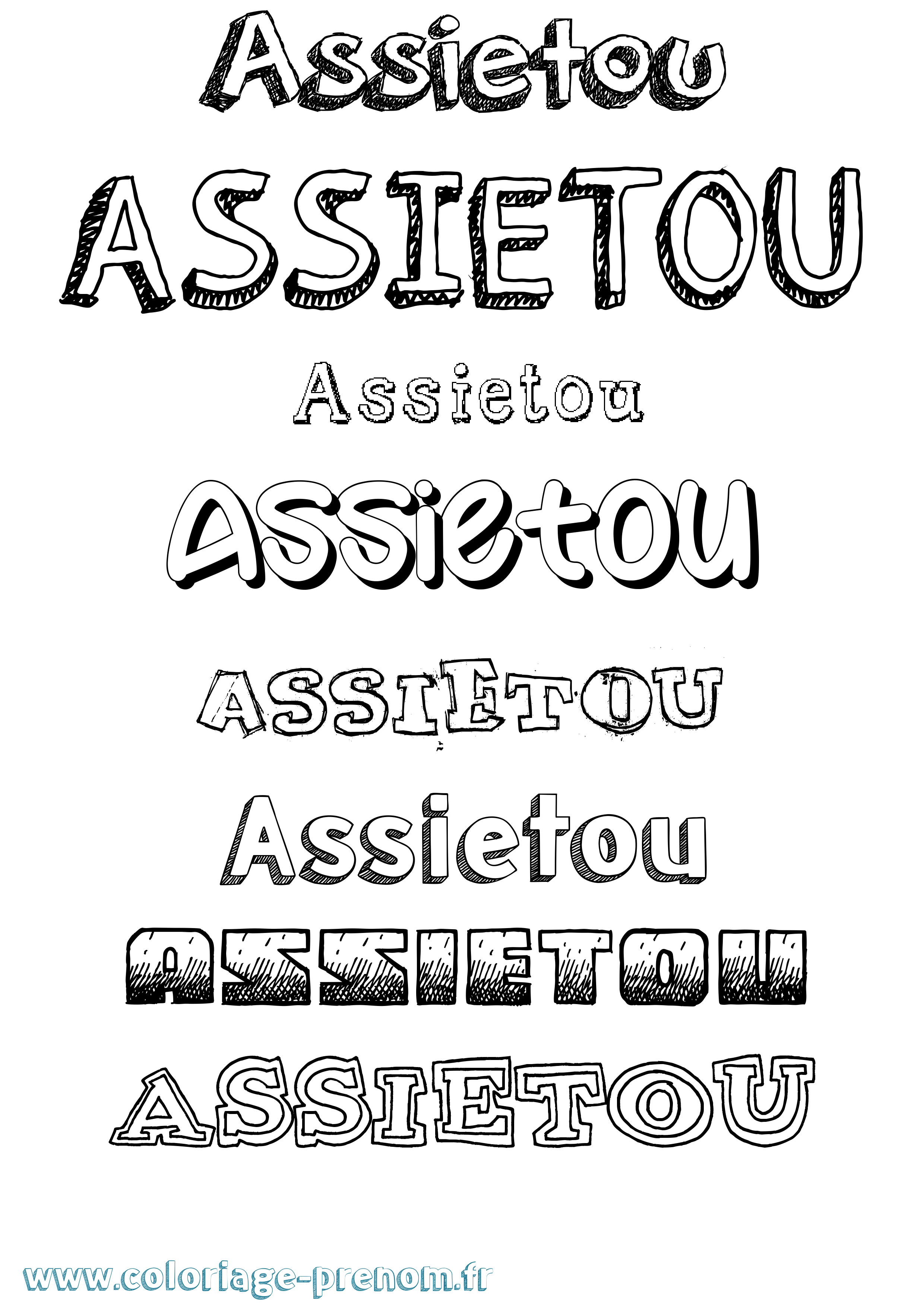 Coloriage Assietou Dessiné Coloriage prénom Assietou Dessiné