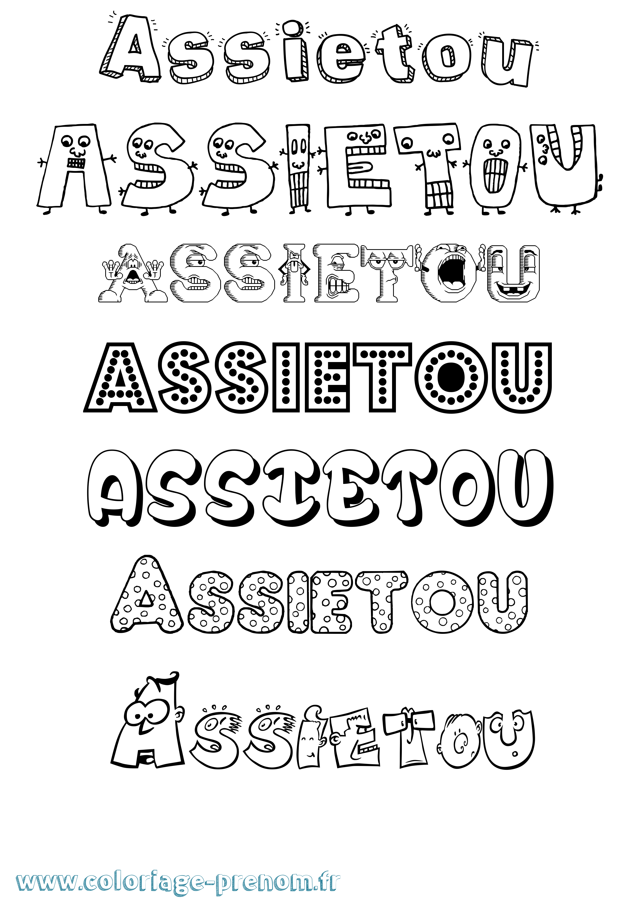 Coloriage Assietou Fun Coloriage prénom Assietou Fun