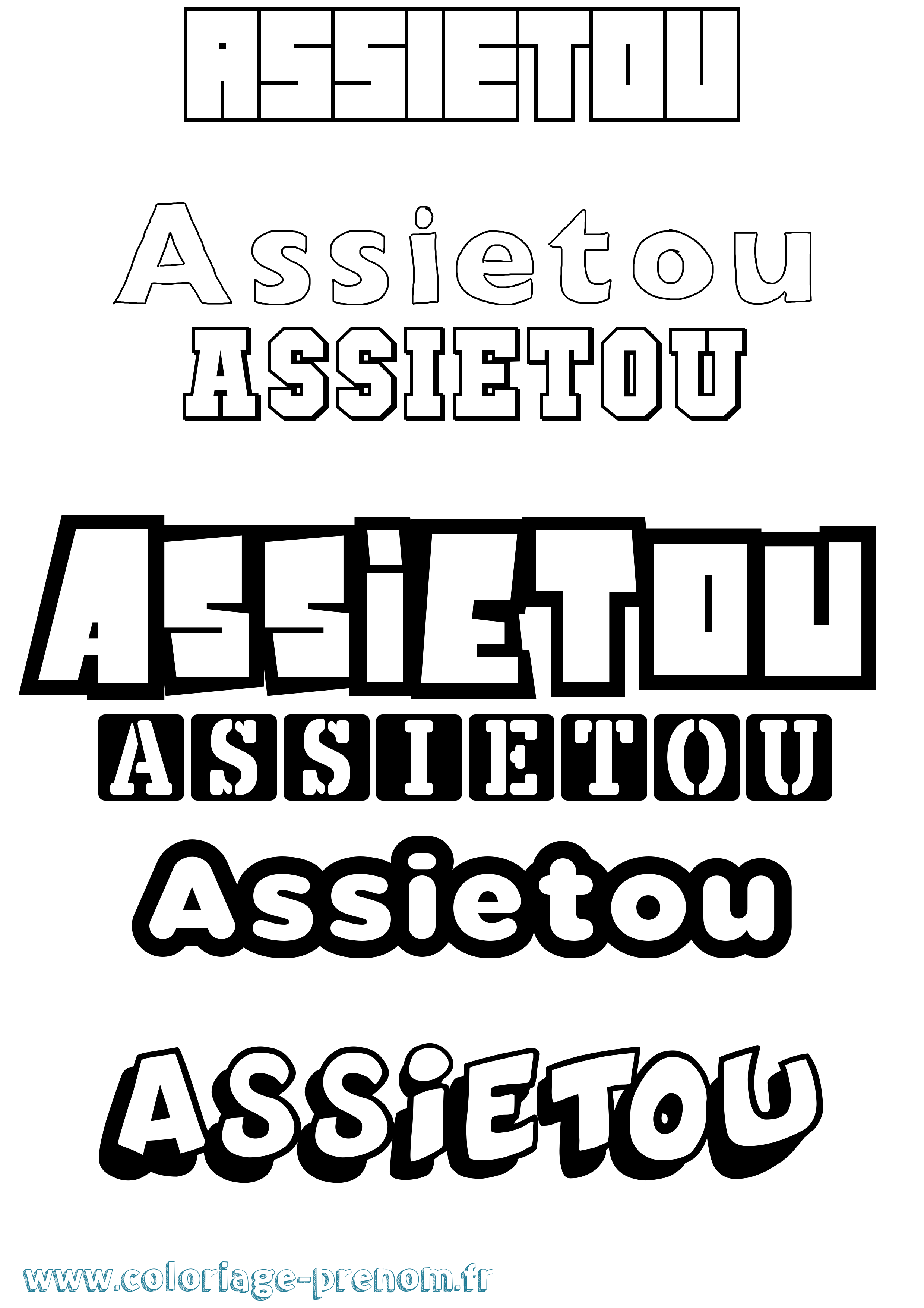 Coloriage Assietou Simple Coloriage prénom Assietou Simple