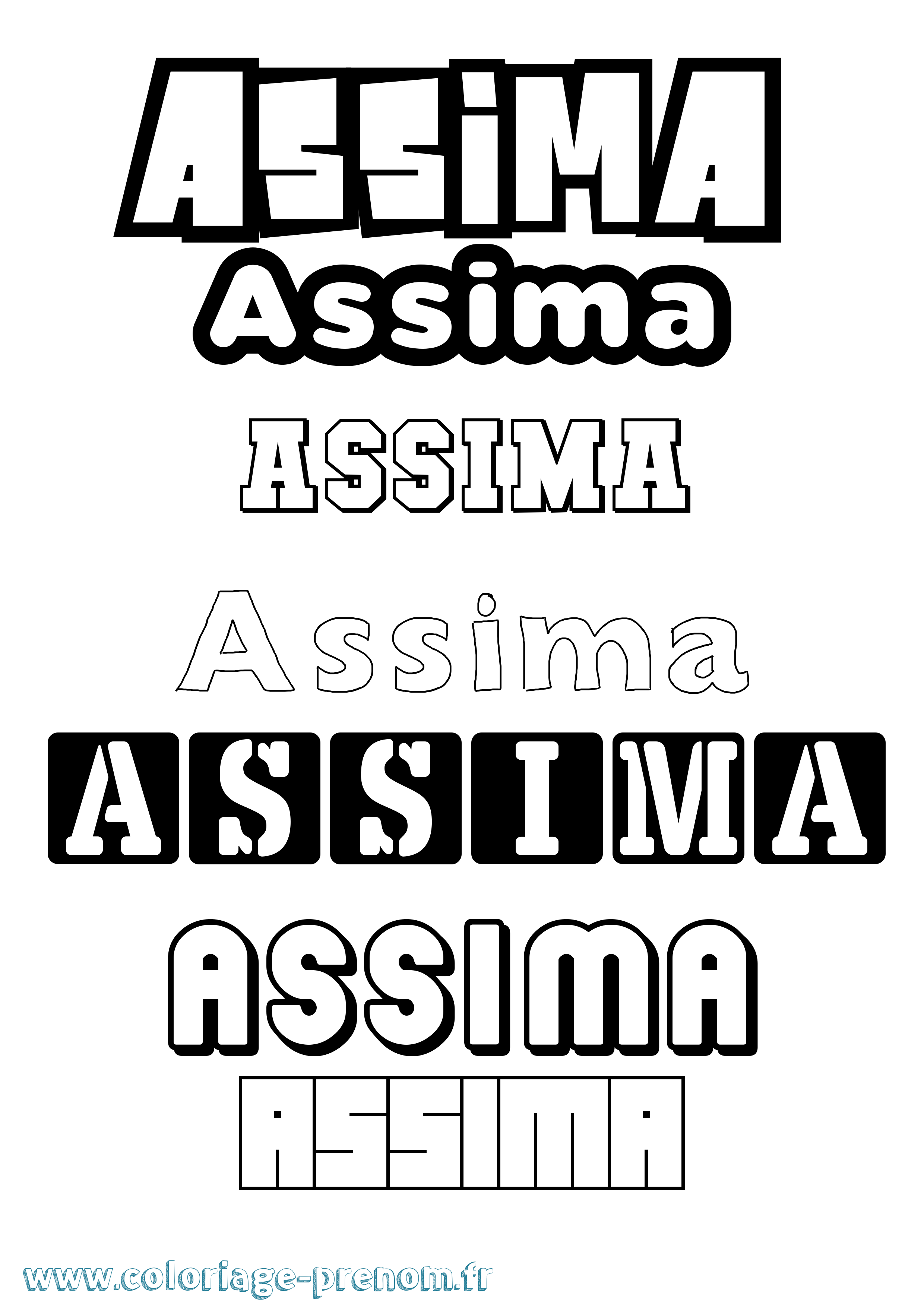 Coloriage Assima Simple Coloriage prénom Assima Simple