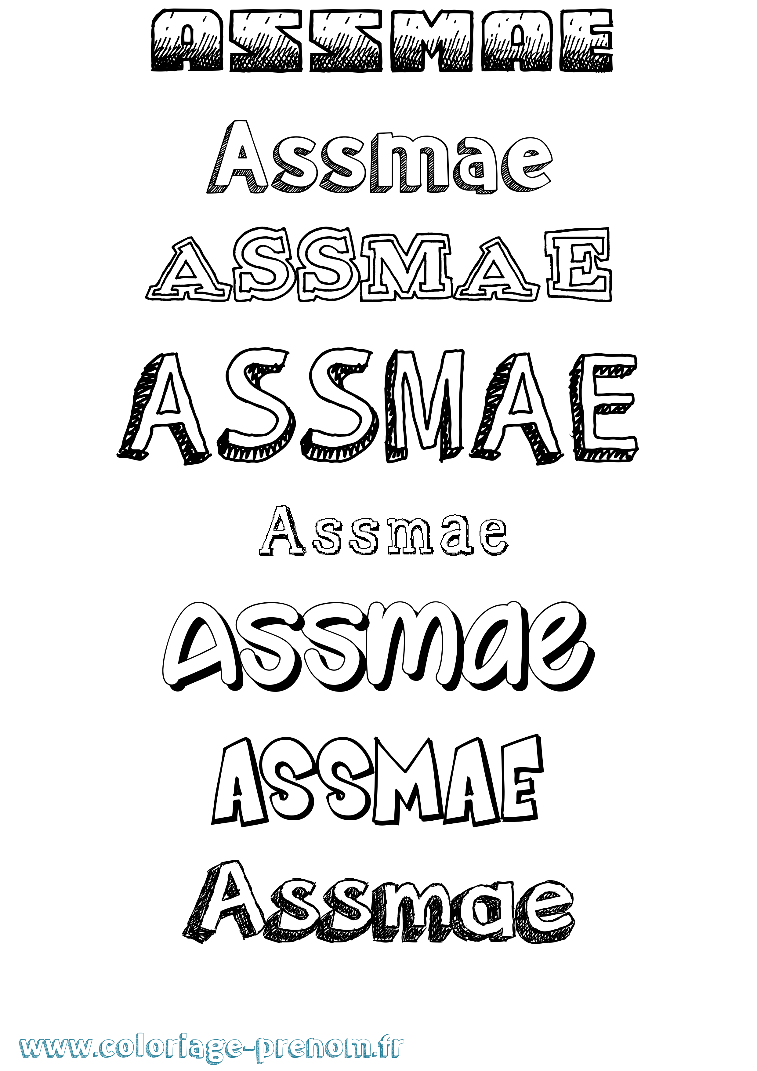 Coloriage Assmae Dessiné Coloriage prénom Assmae Dessiné