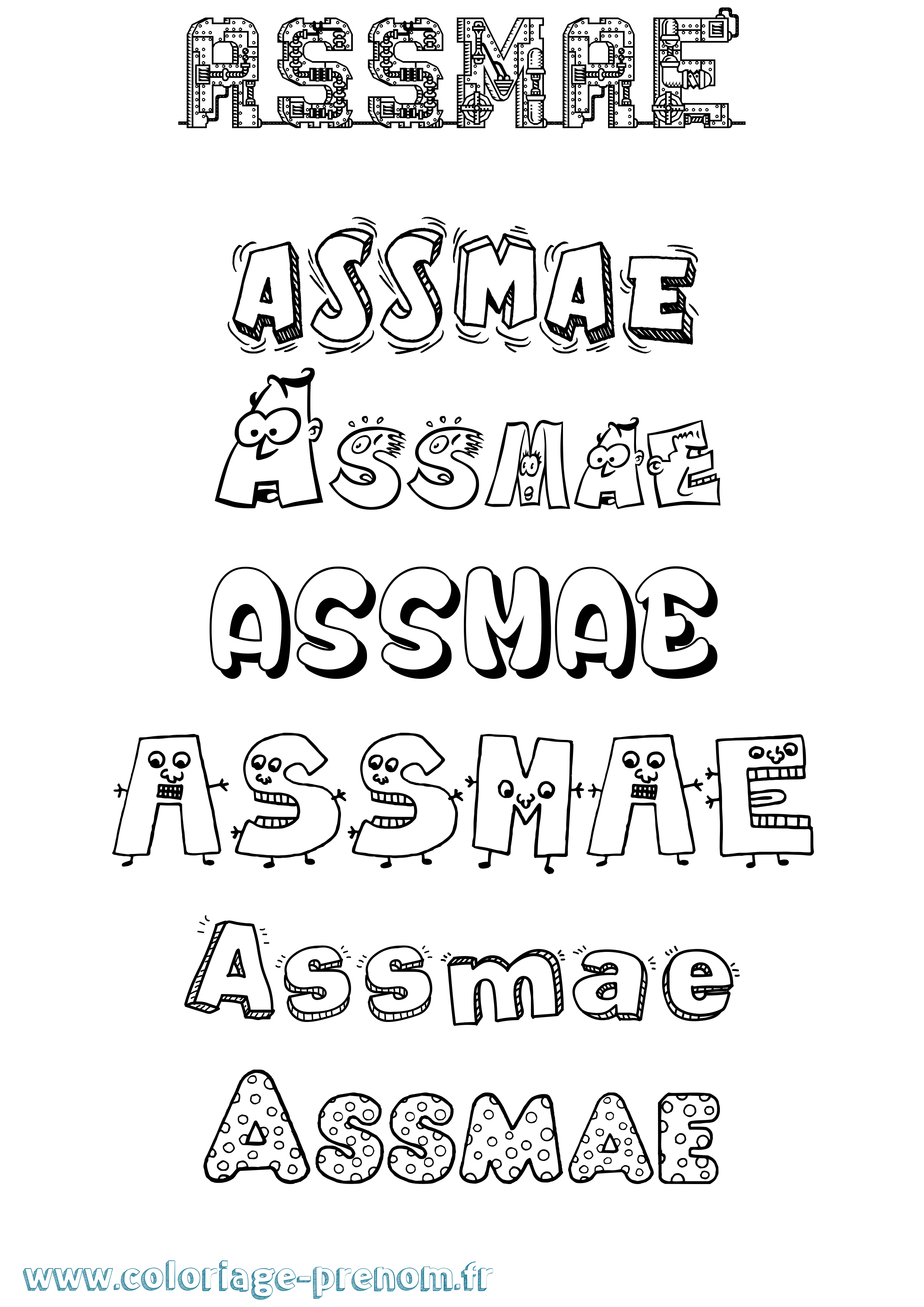 Coloriage Assmae Fun Coloriage prénom Assmae Fun