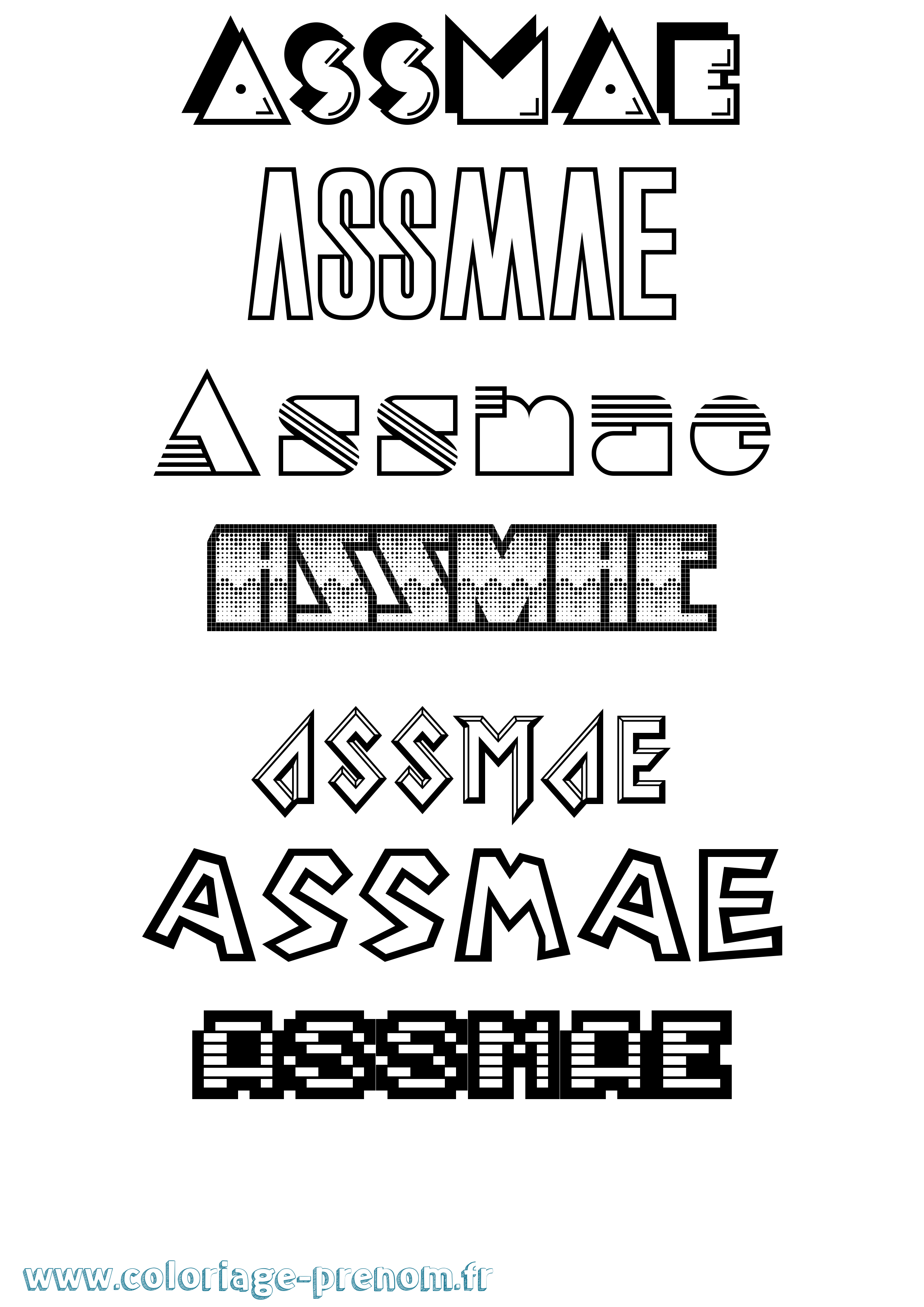 Coloriage Assmae Jeux Vidéos Coloriage prénom Assmae Jeux Vidéos