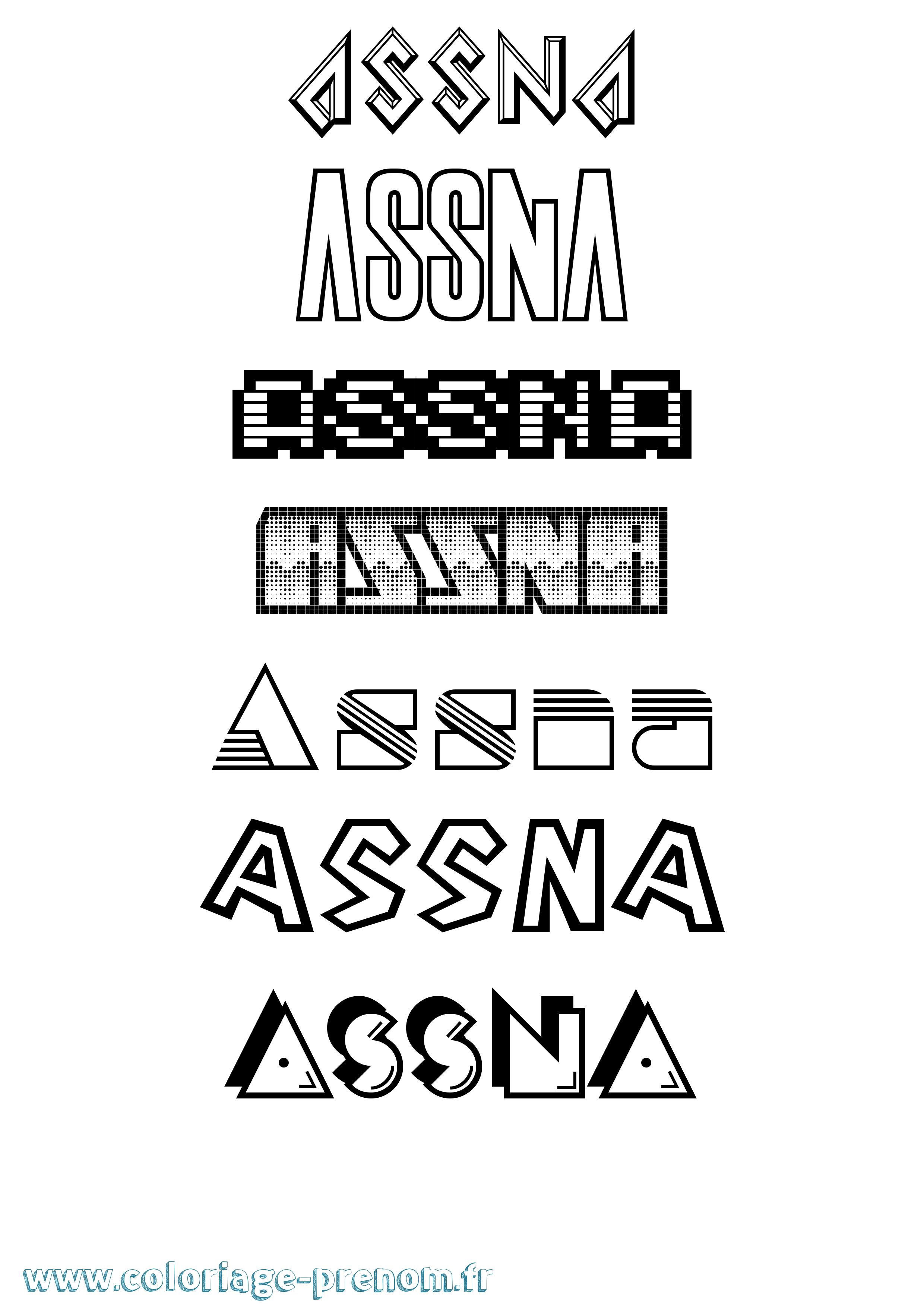 Coloriage Assna Jeux Vidéos Coloriage prénom Assna Jeux Vidéos