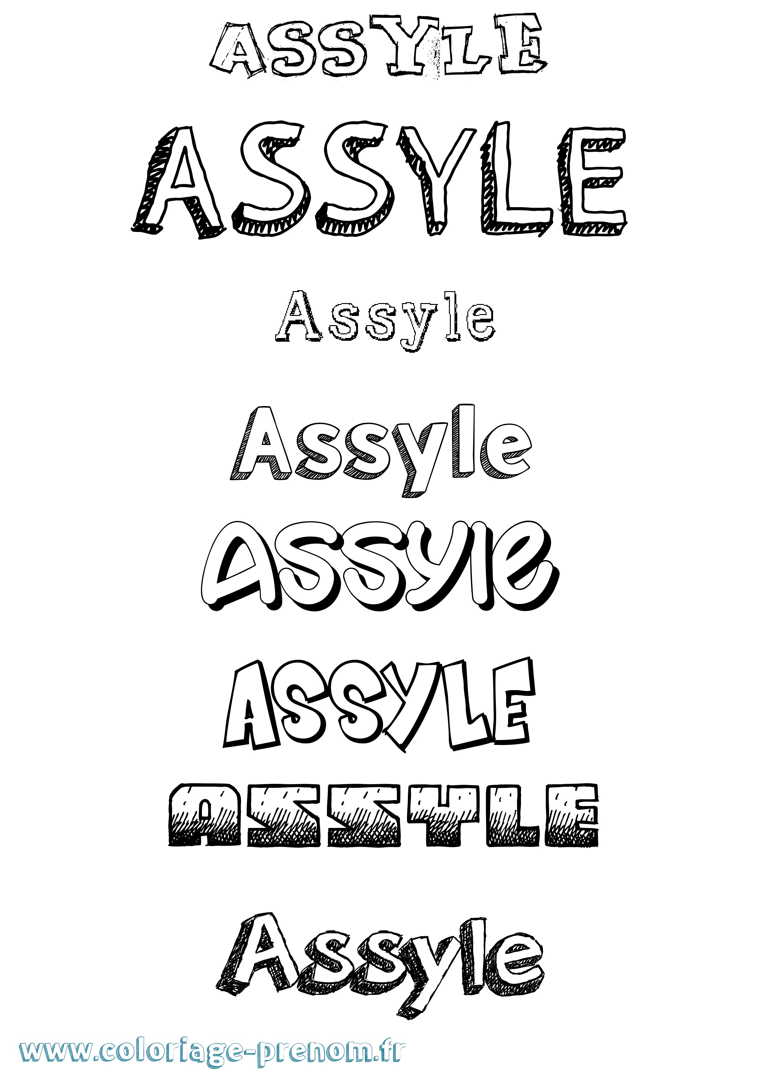 Coloriage Assyle Dessiné Coloriage prénom Assyle Dessiné