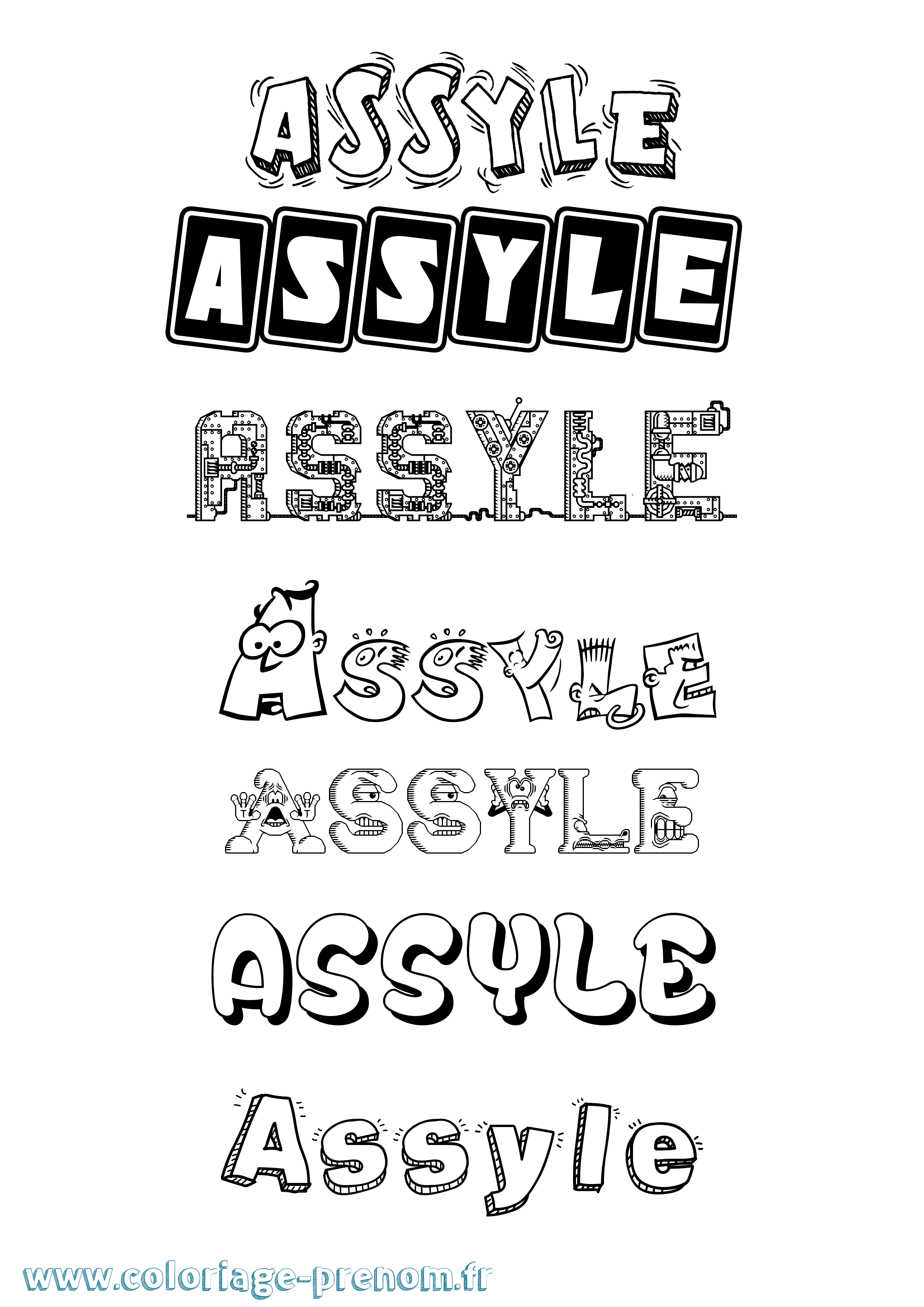 Coloriage Assyle Fun Coloriage prénom Assyle Fun