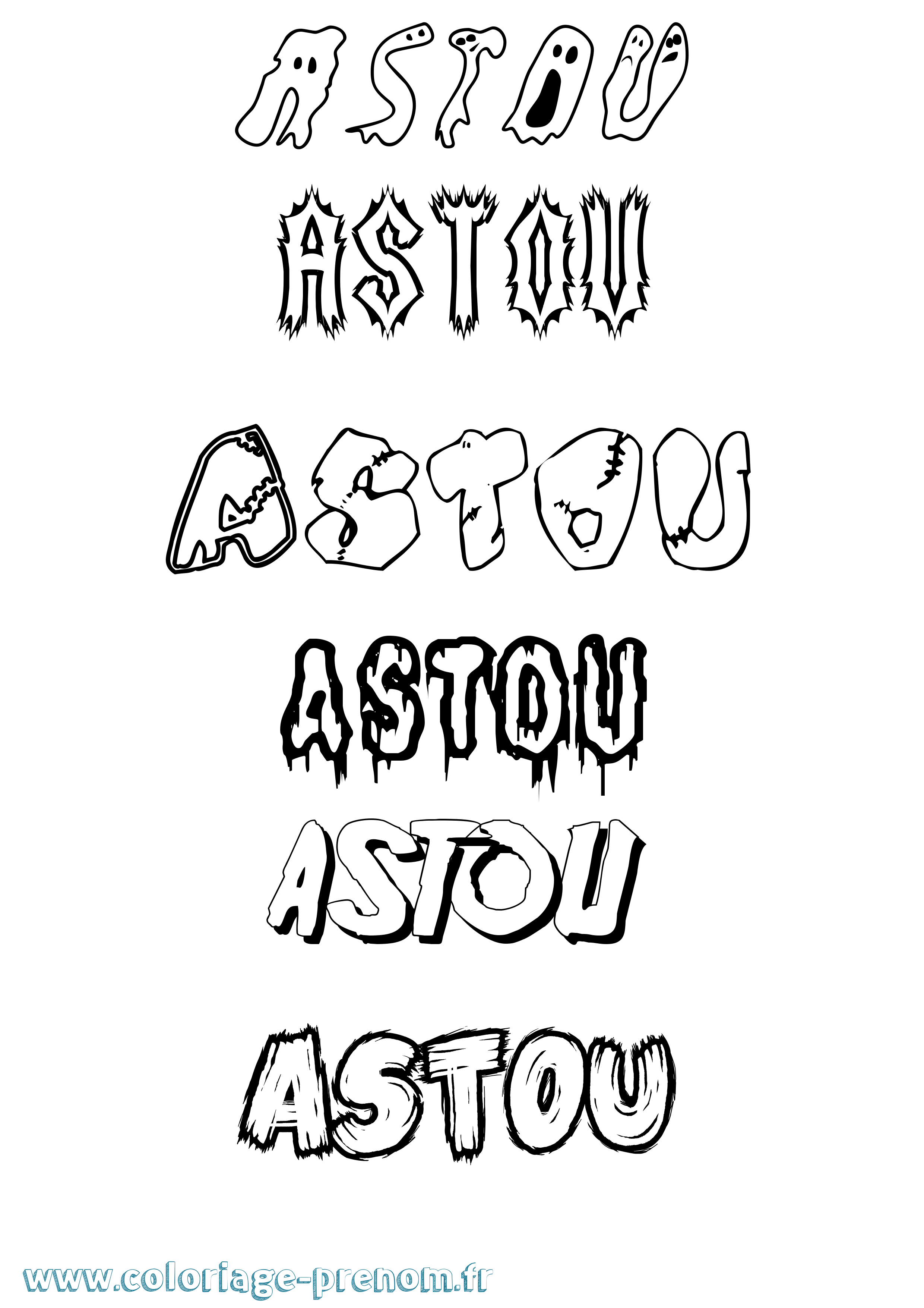 Coloriage Astou Frisson Coloriage prénom Astou Frisson