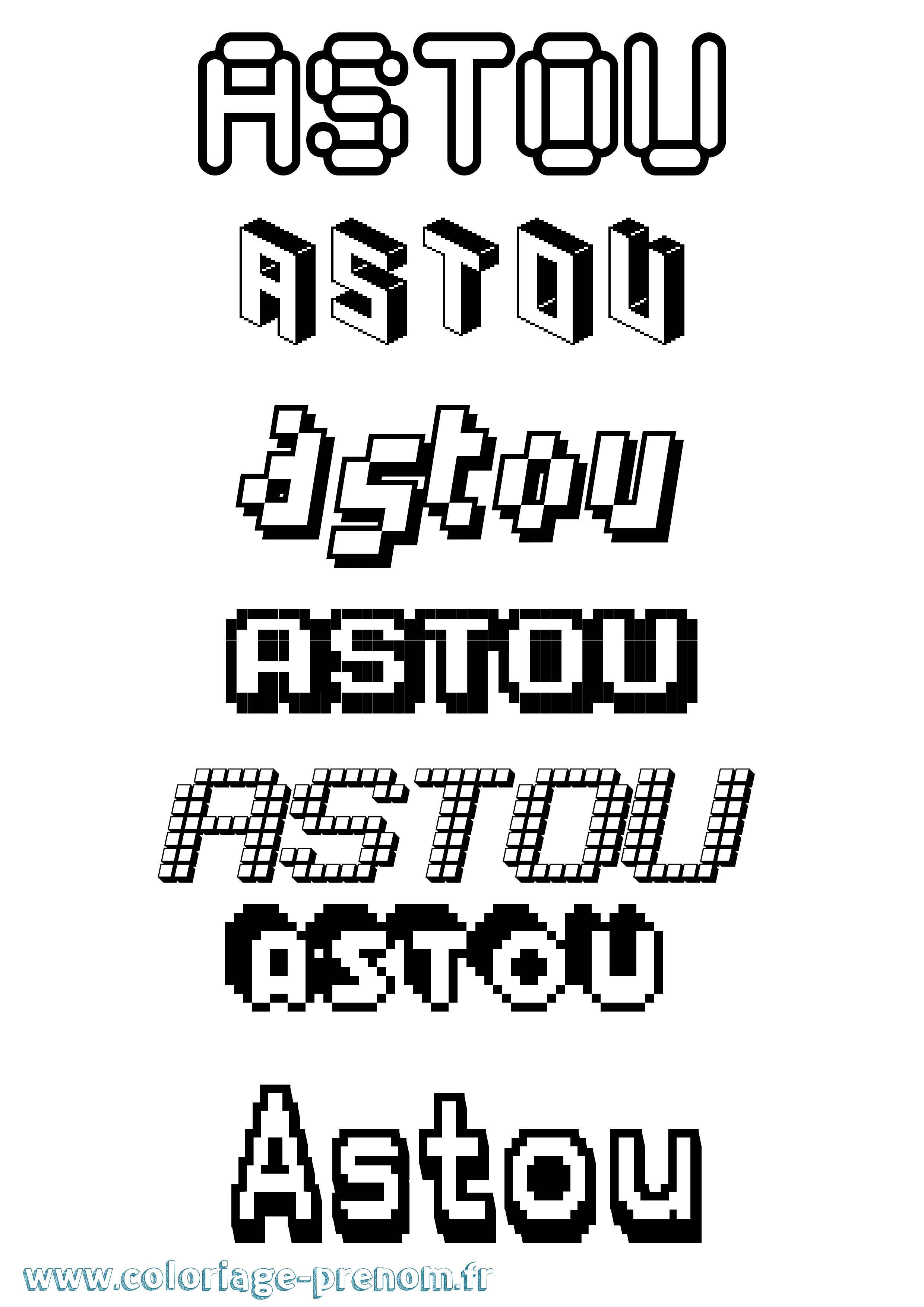 Coloriage Astou Pixel Coloriage prénom Astou Pixel