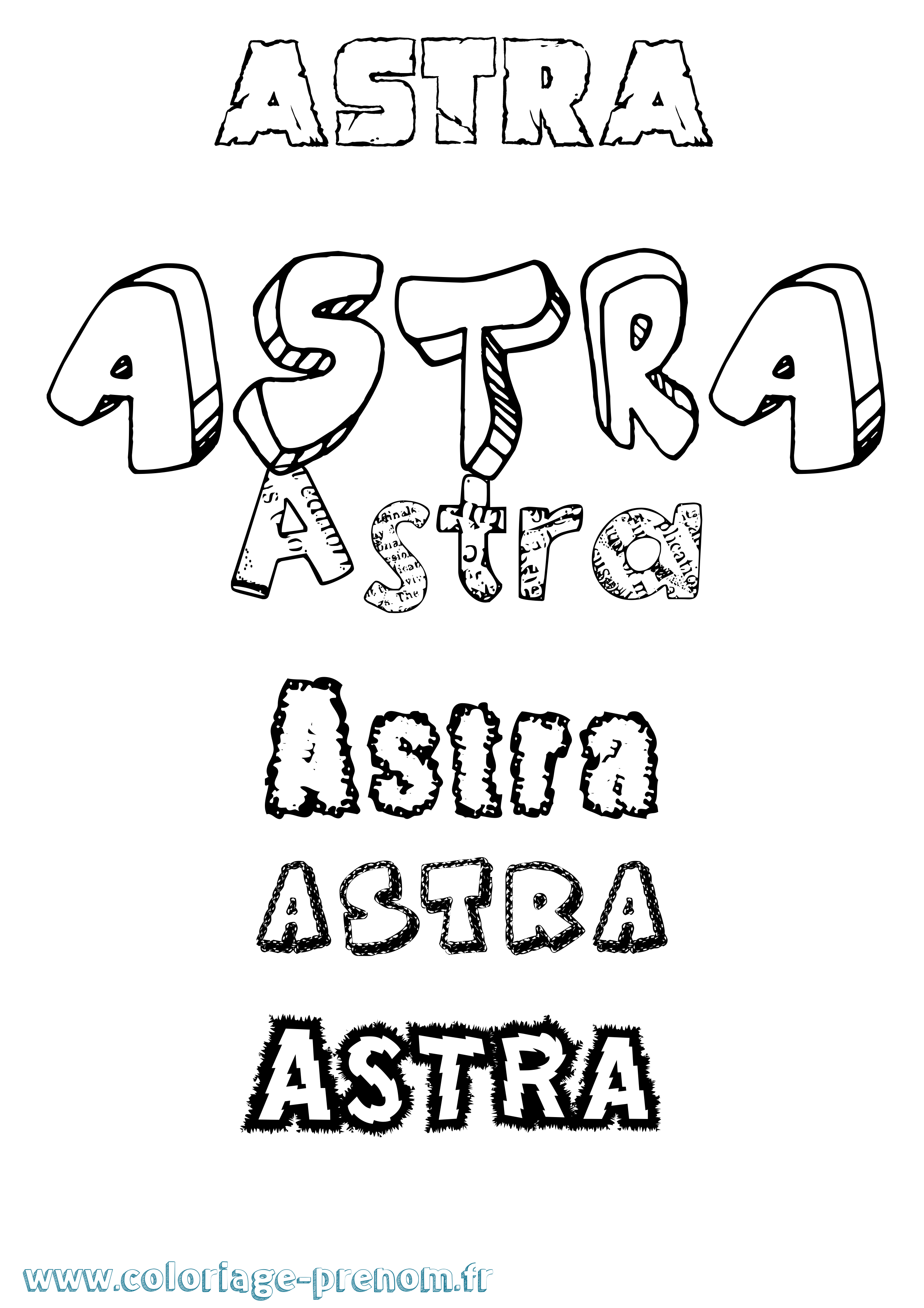 Coloriage Astra Destructuré Coloriage prénom Astra Destructuré