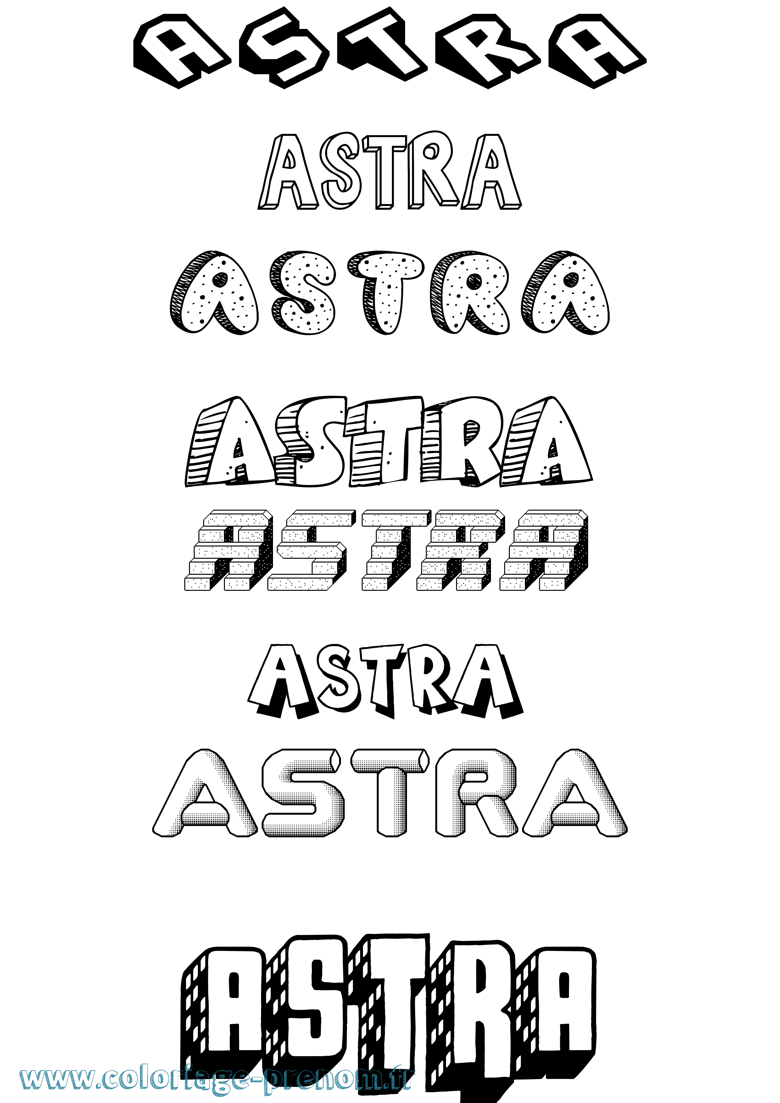 Coloriage Astra Effet 3D Coloriage prénom Astra Effet 3D
