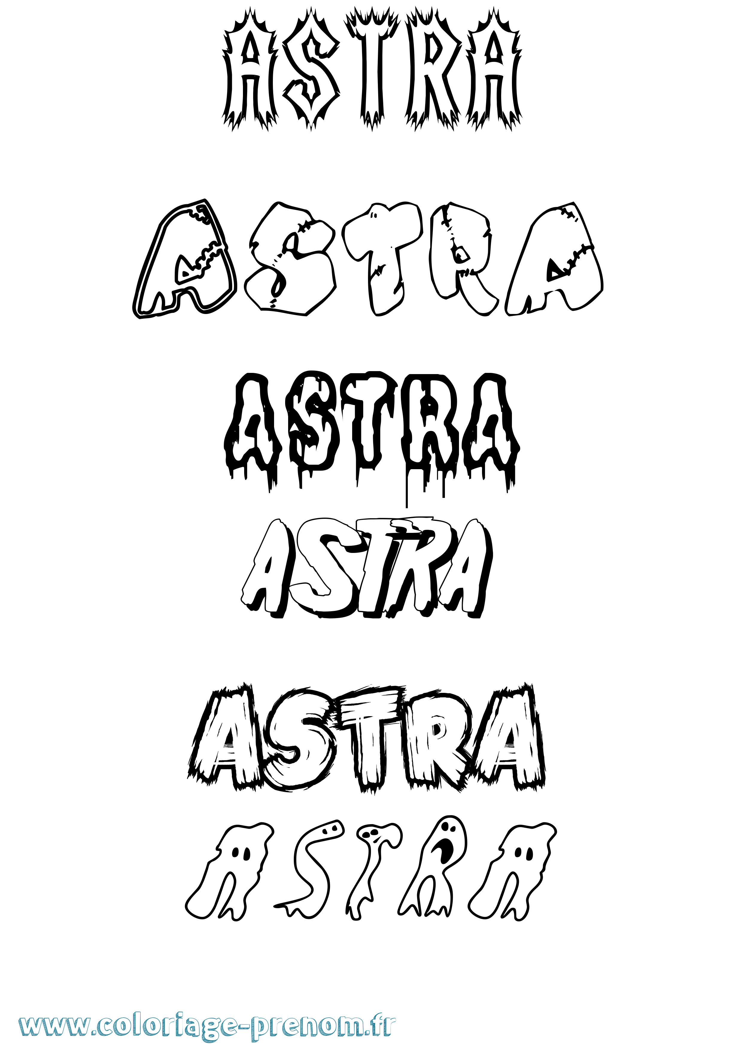 Coloriage Astra Frisson Coloriage prénom Astra Frisson