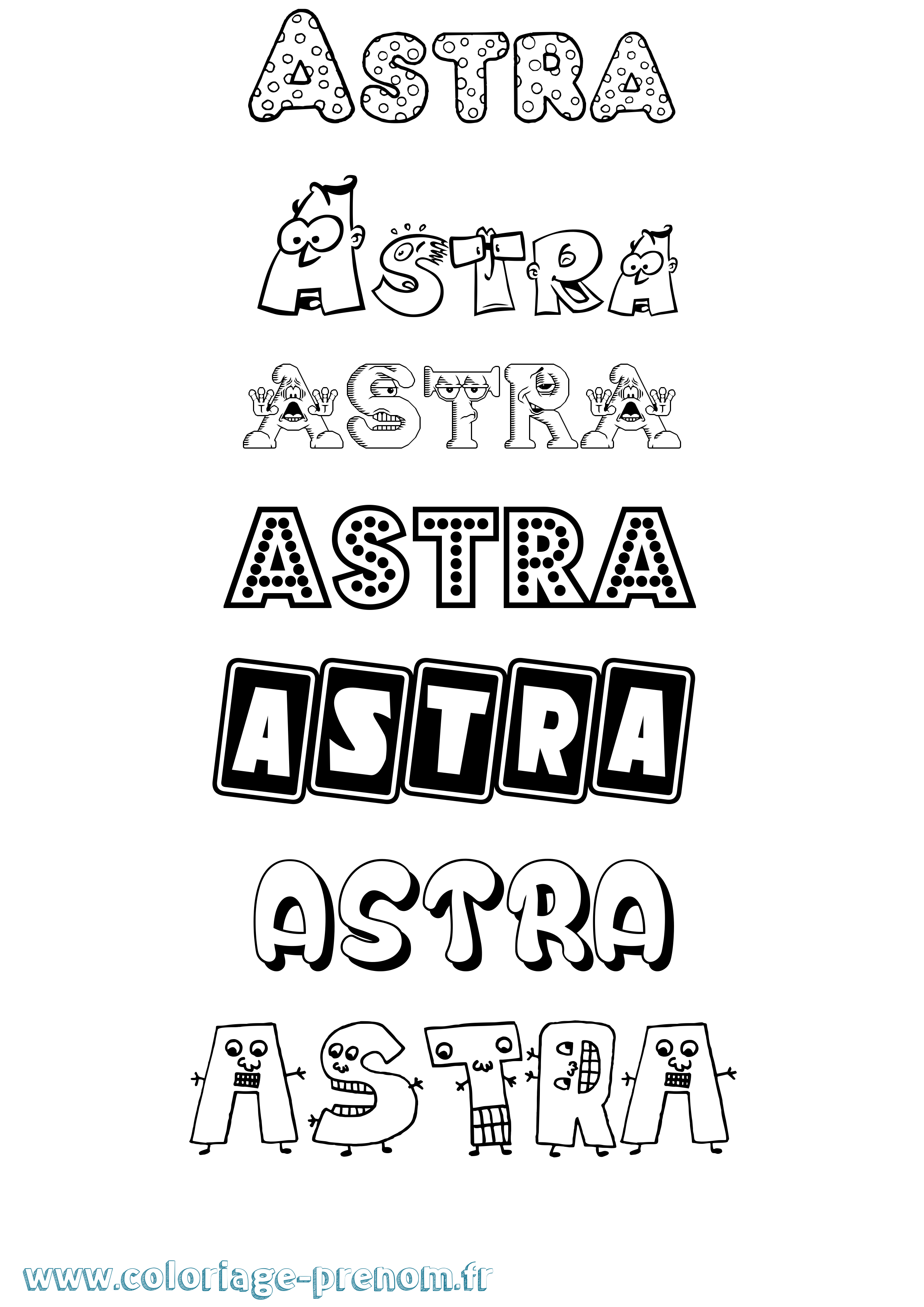 Coloriage Astra Fun Coloriage prénom Astra Fun