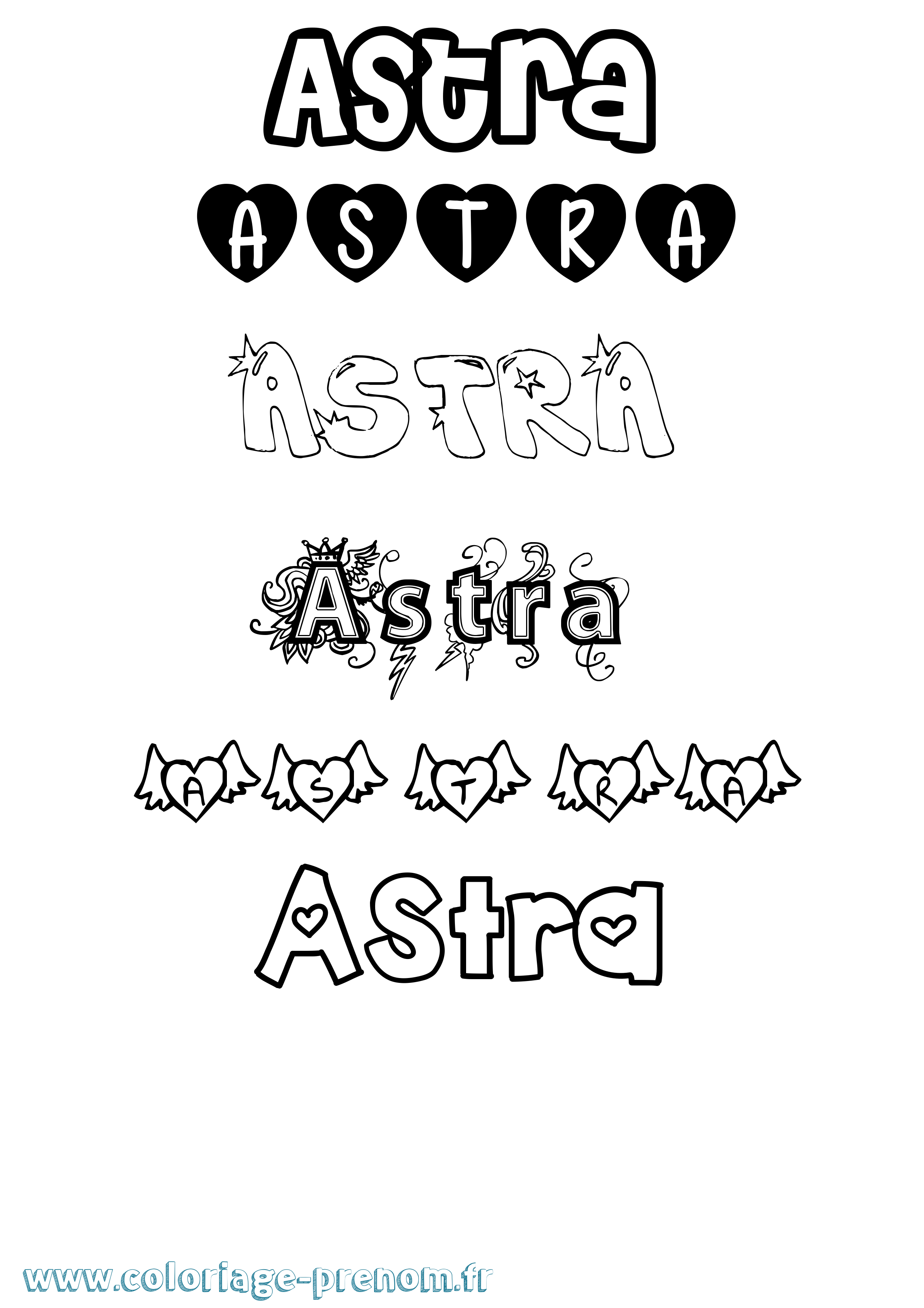 Coloriage Astra Girly Coloriage prénom Astra Girly