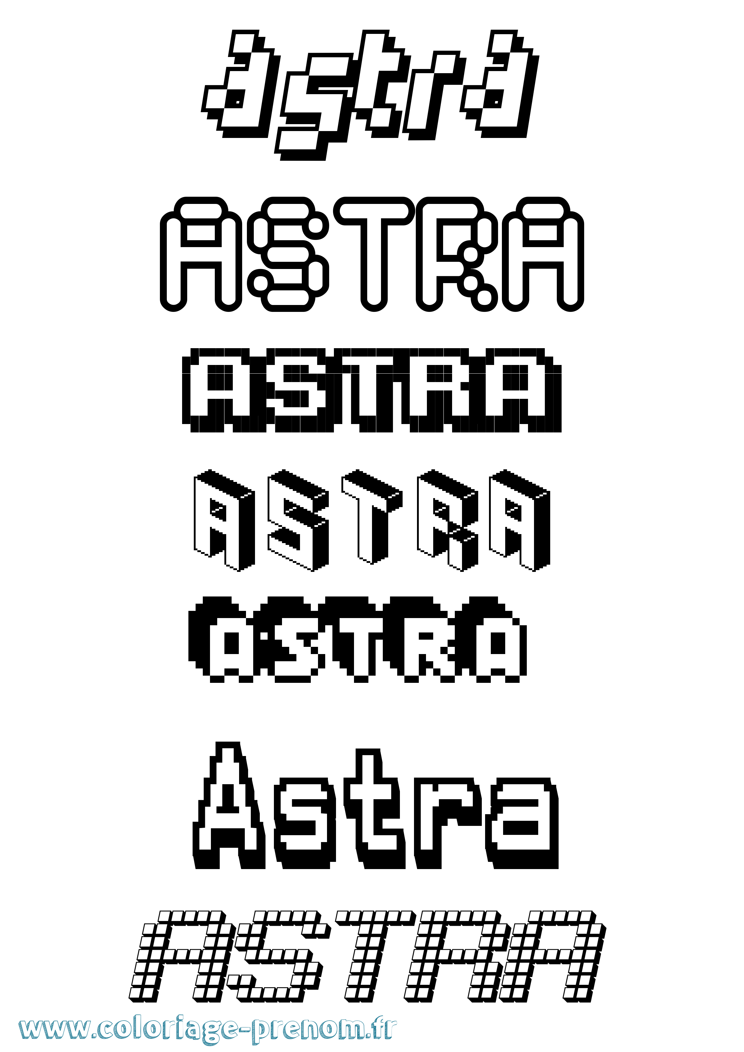 Coloriage Astra Pixel Coloriage prénom Astra Pixel