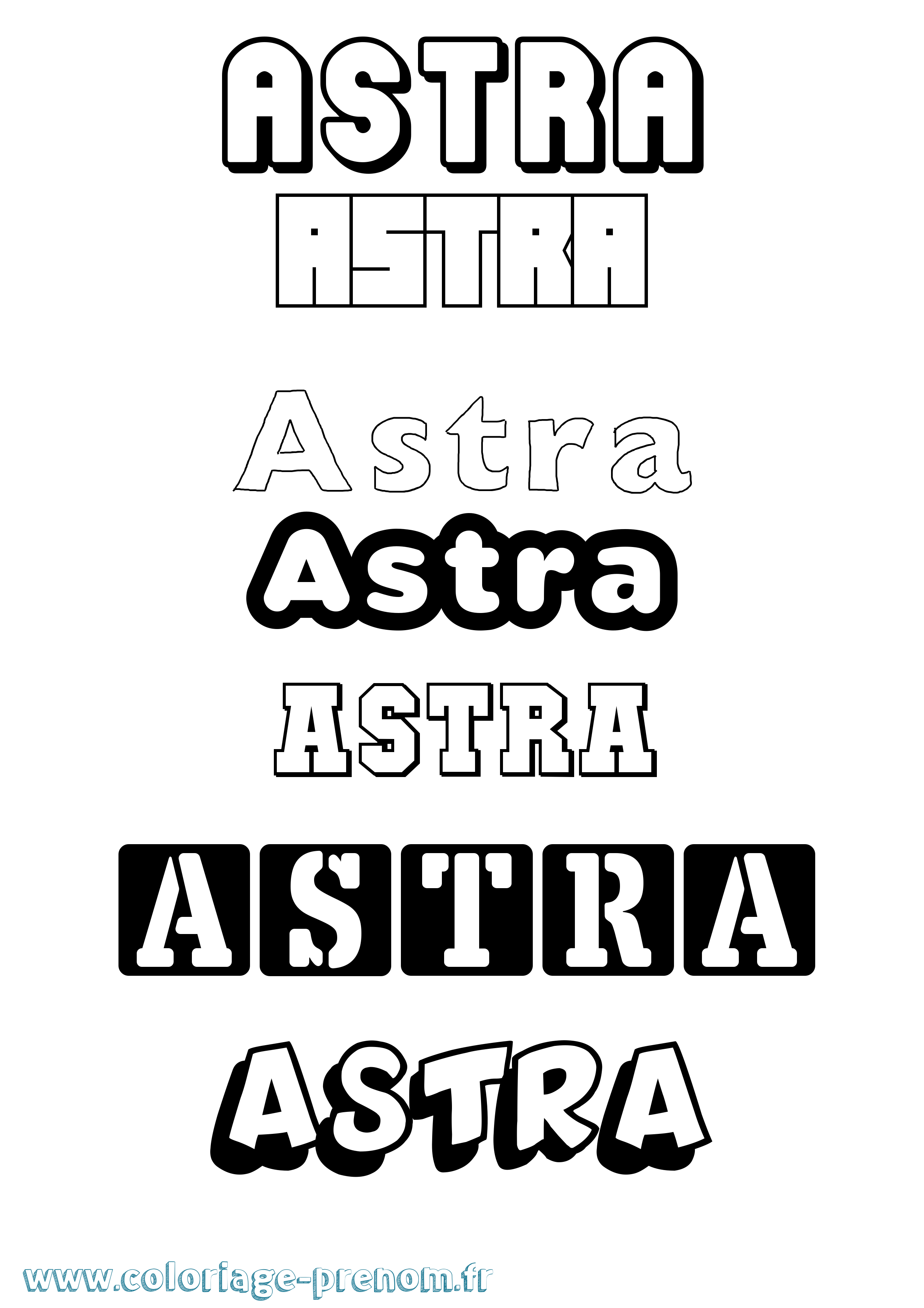 Coloriage Astra Simple Coloriage prénom Astra Simple