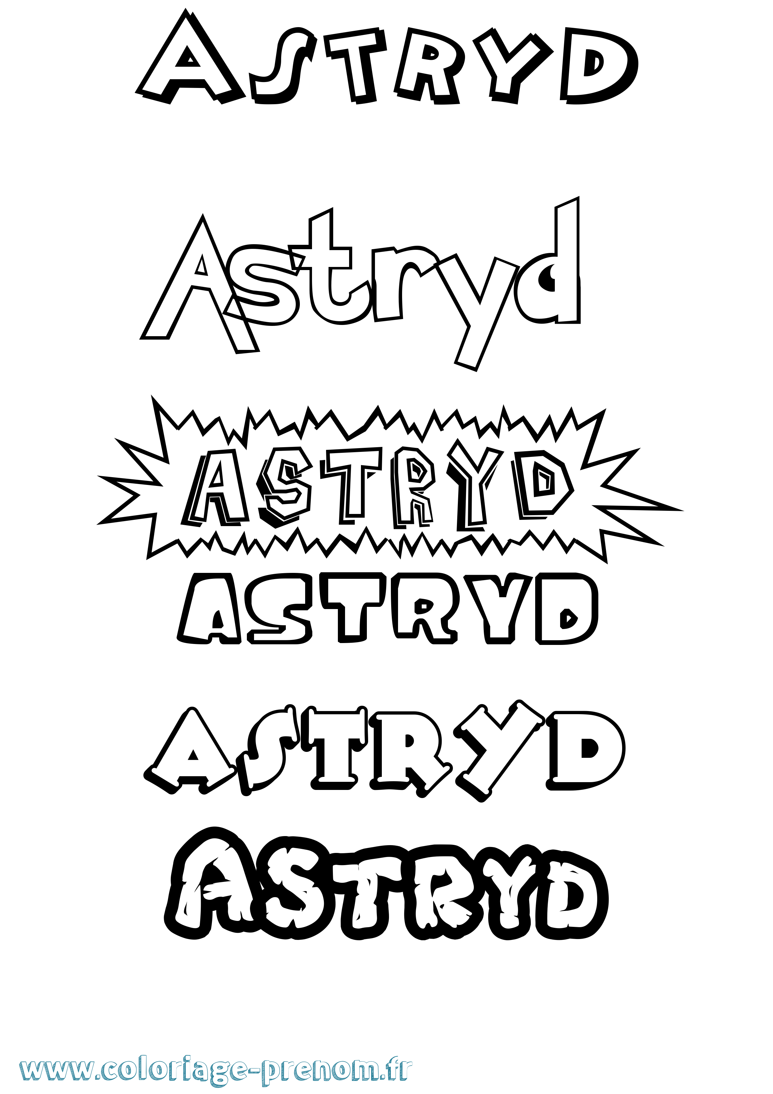 Coloriage Astryd Dessin Animé Coloriage prénom Astryd Dessin Animé