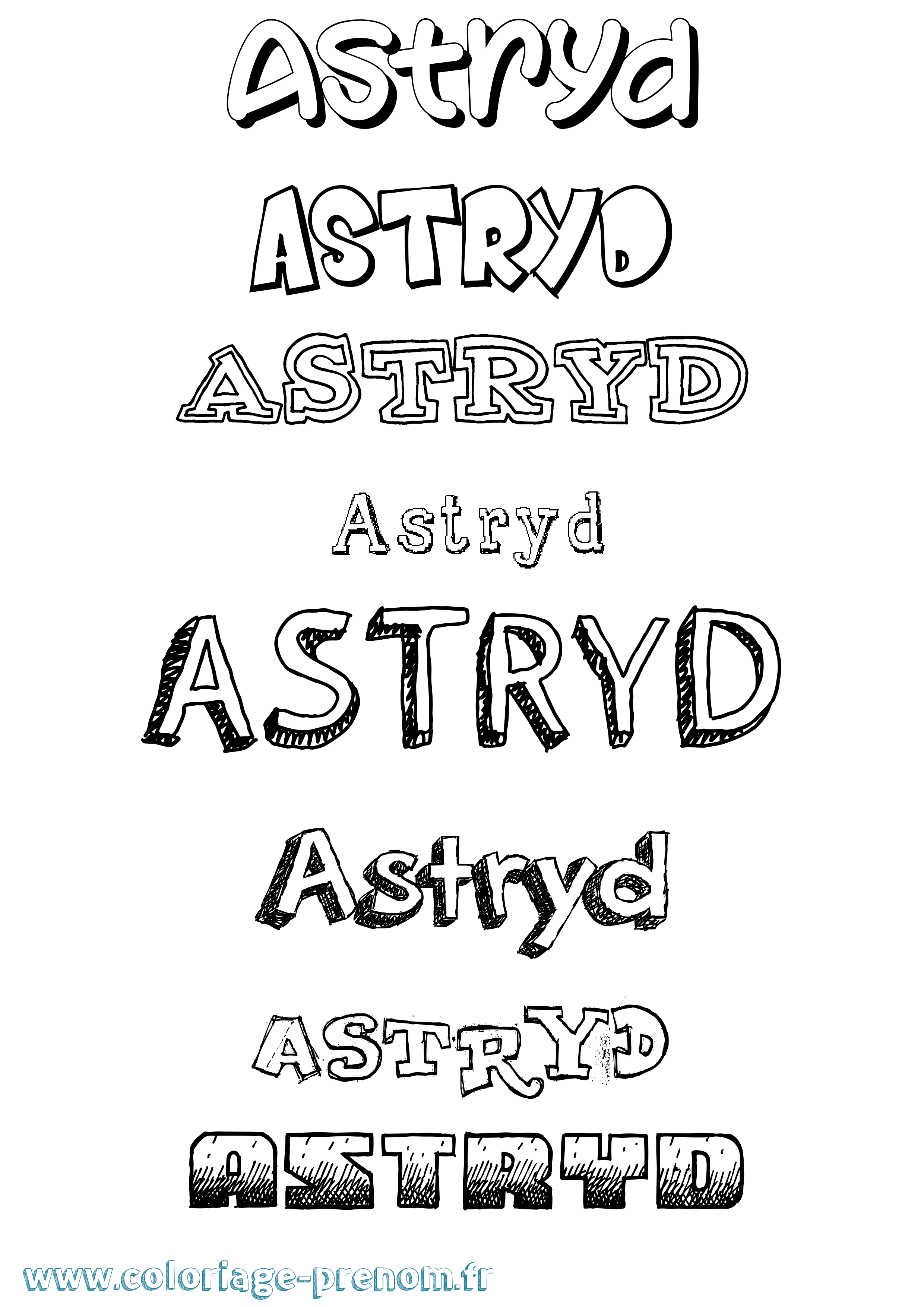 Coloriage Astryd Dessiné Coloriage prénom Astryd Dessiné