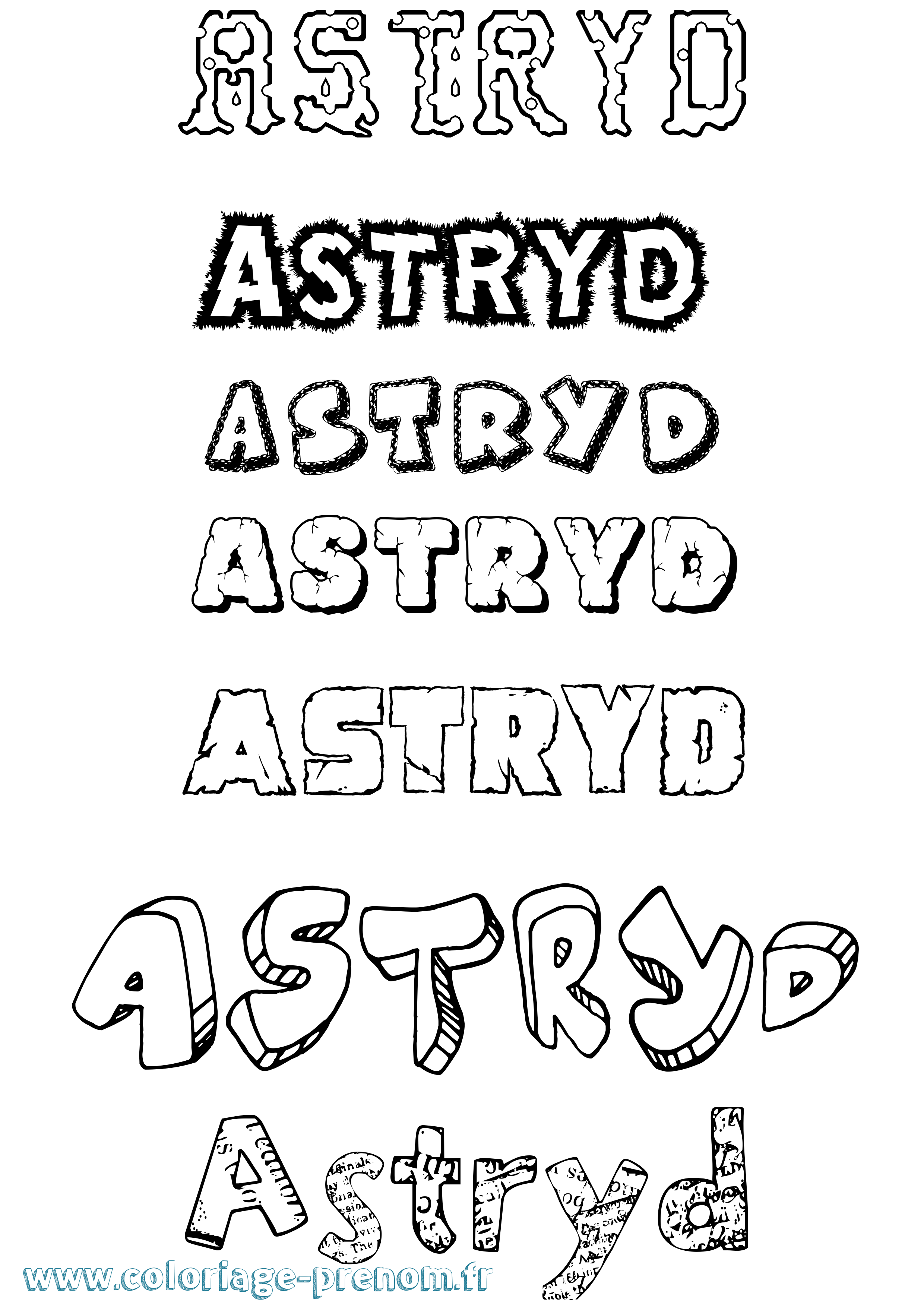 Coloriage Astryd Destructuré Coloriage prénom Astryd Destructuré