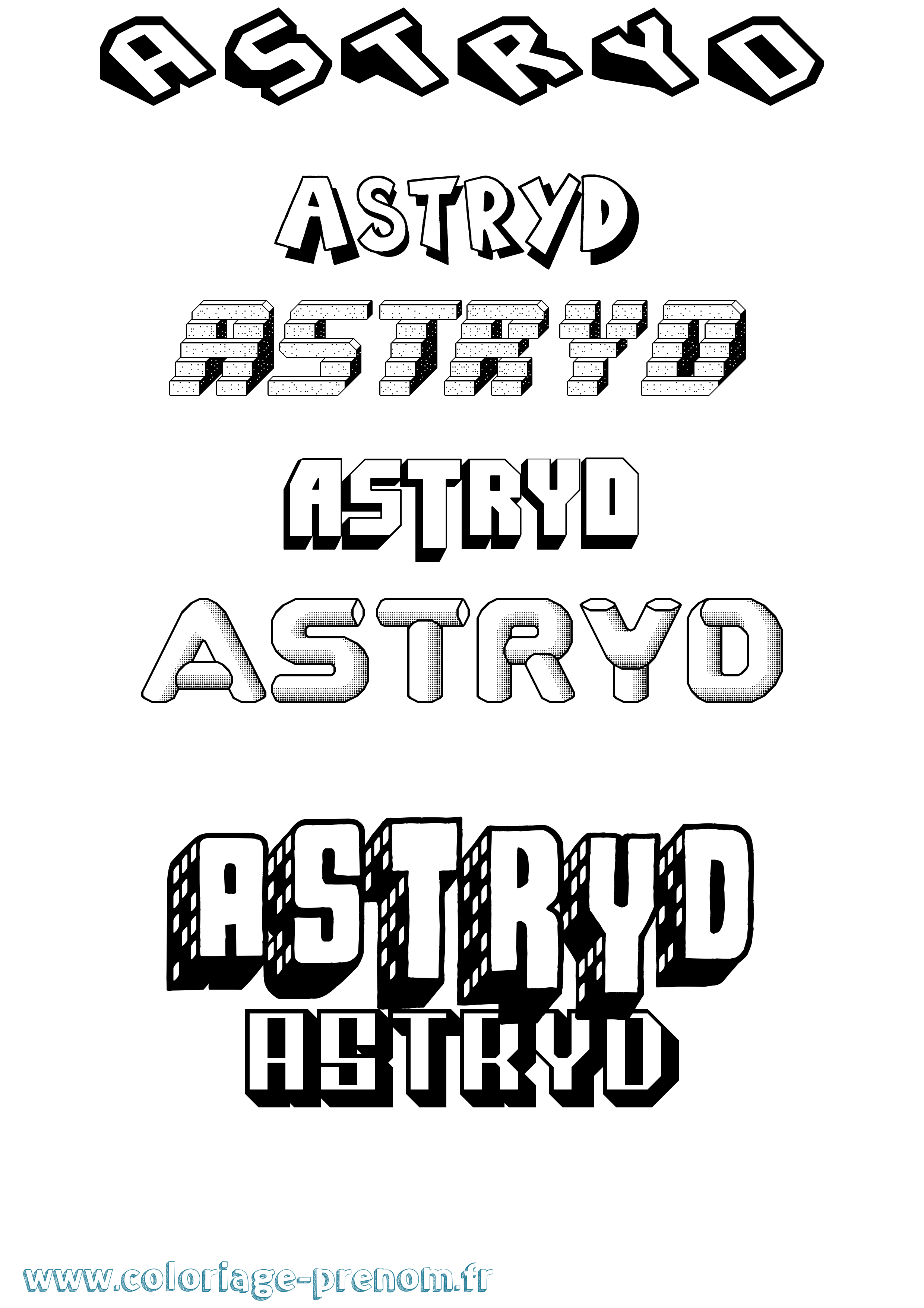 Coloriage Astryd Effet 3D Coloriage prénom Astryd Effet 3D