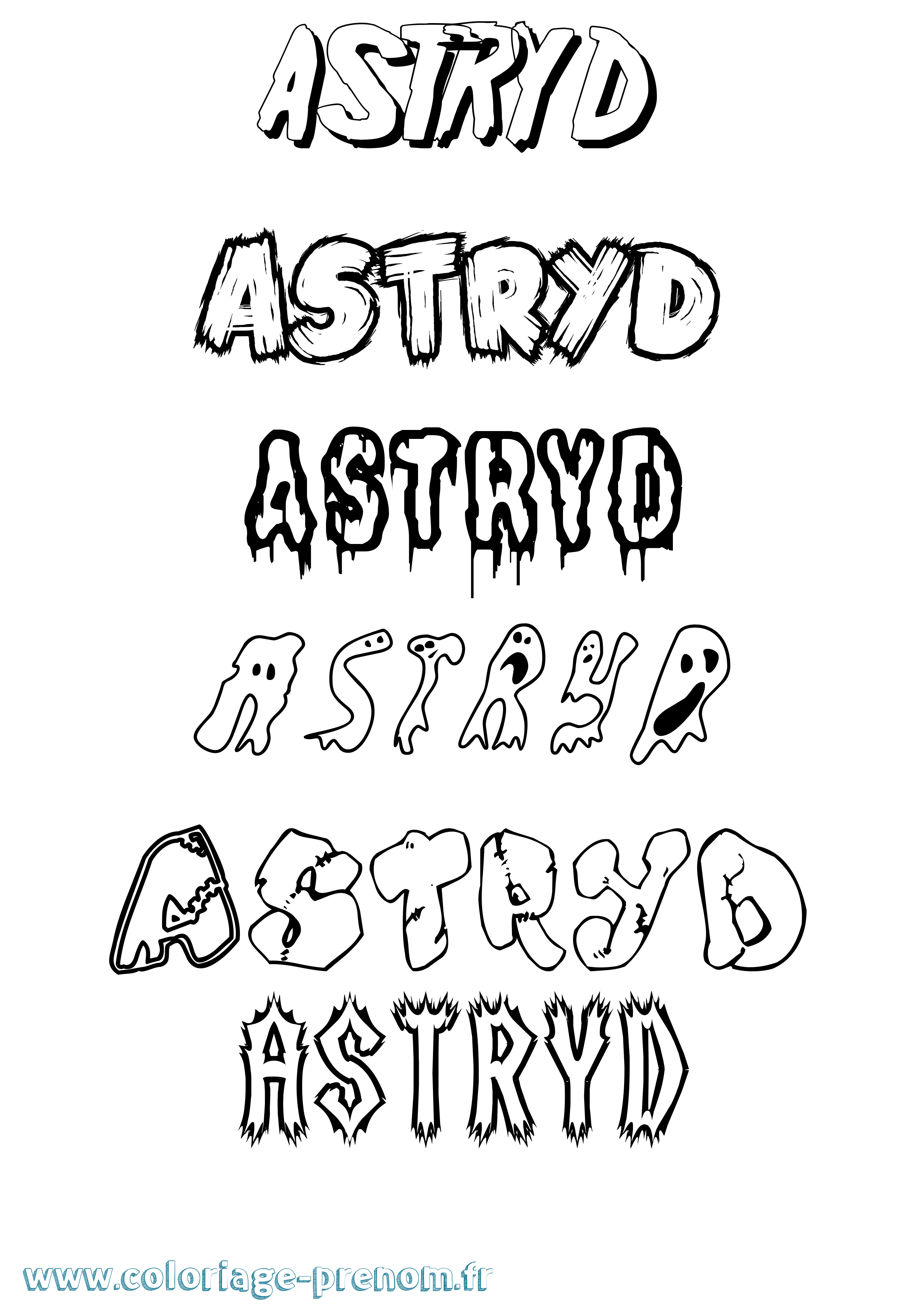 Coloriage Astryd Frisson Coloriage prénom Astryd Frisson