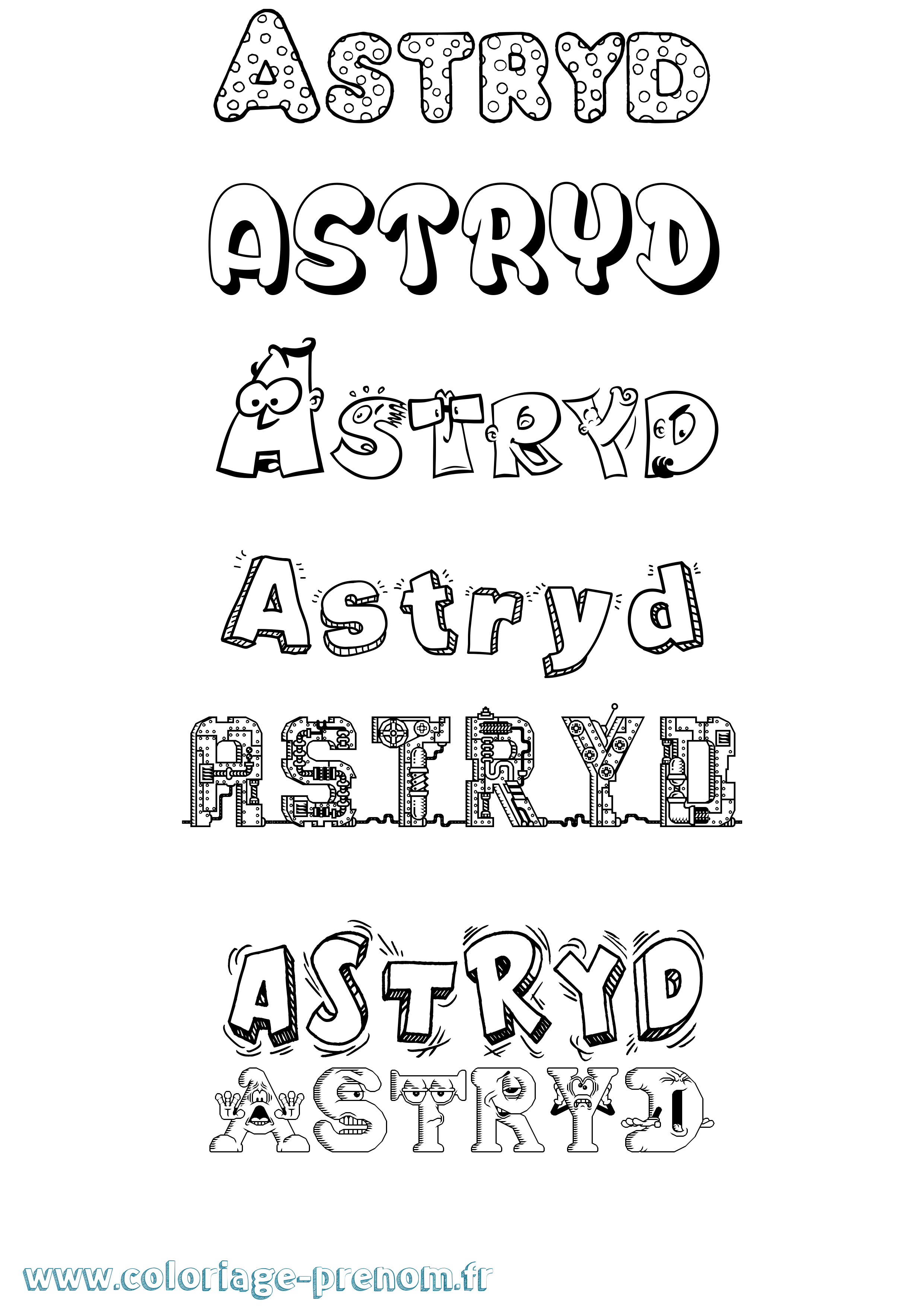 Coloriage Astryd Fun Coloriage prénom Astryd Fun