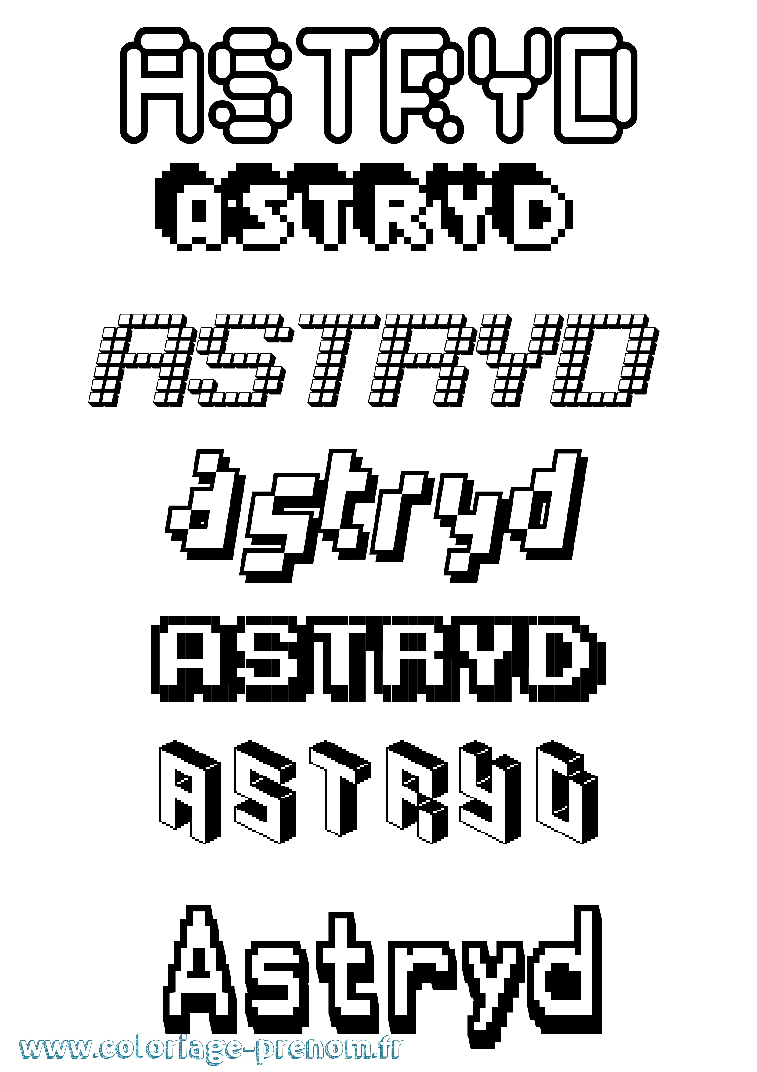 Coloriage Astryd Pixel Coloriage prénom Astryd Pixel