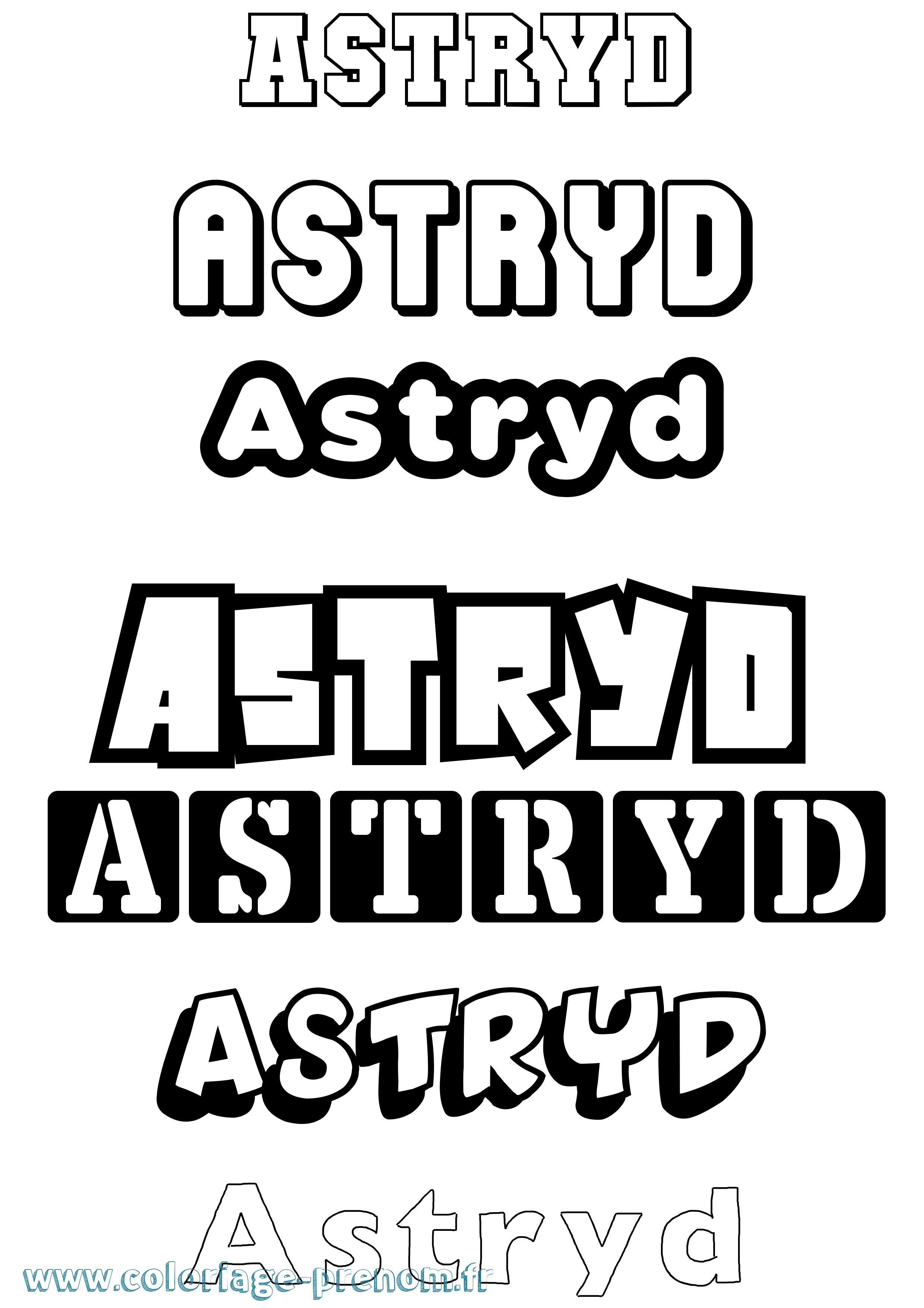 Coloriage Astryd Simple Coloriage prénom Astryd Simple