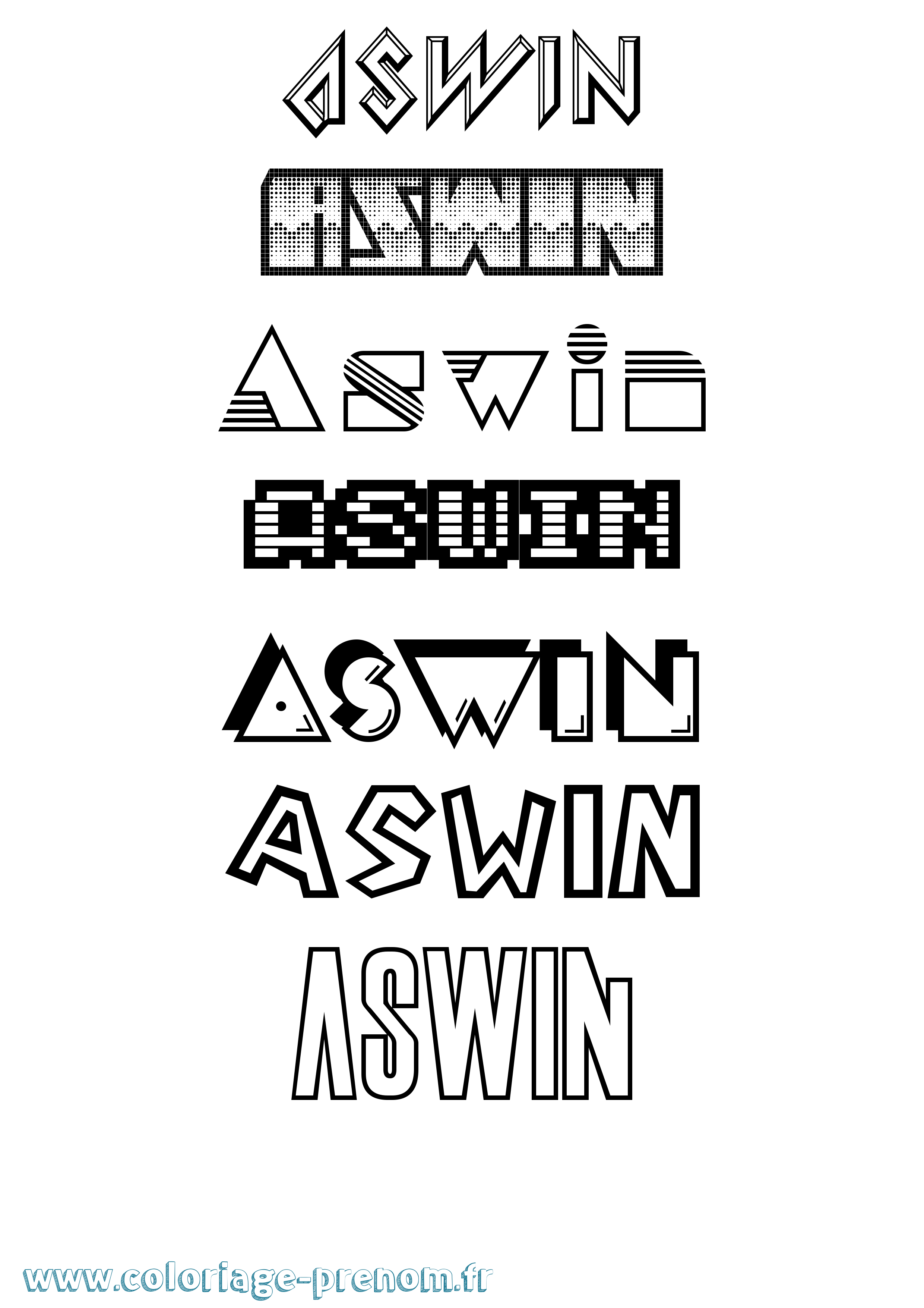 Coloriage Aswin Jeux Vidéos Coloriage prénom Aswin Jeux Vidéos