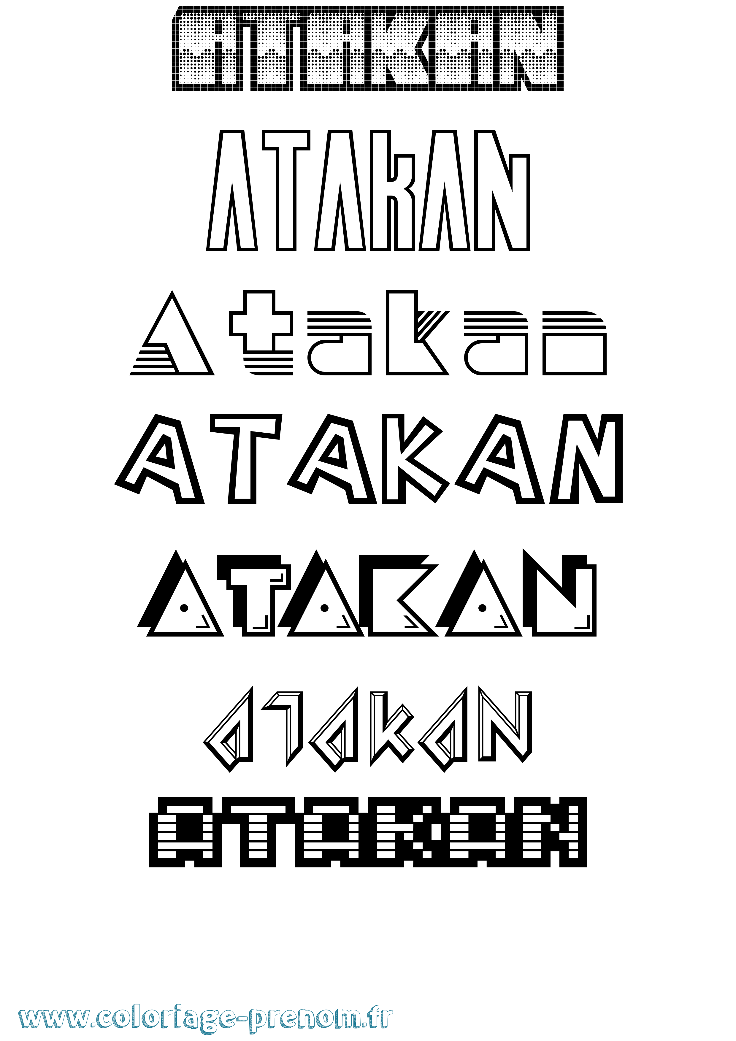 Coloriage Atakan Jeux Vidéos Coloriage prénom Atakan Jeux Vidéos