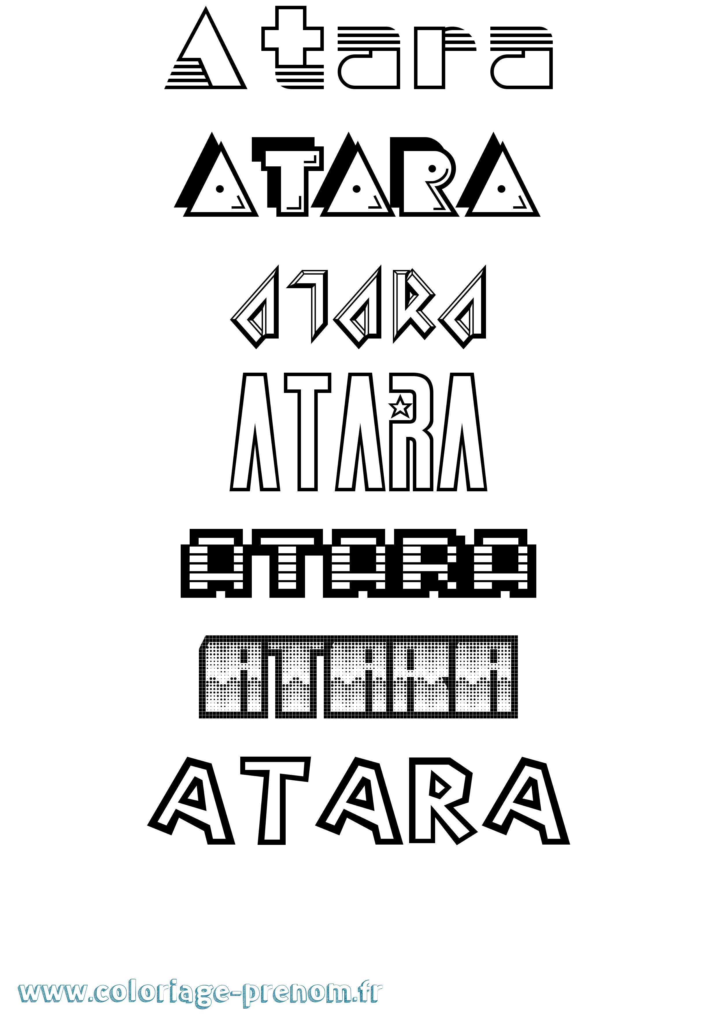 Coloriage Atara Jeux Vidéos Coloriage prénom Atara Jeux Vidéos