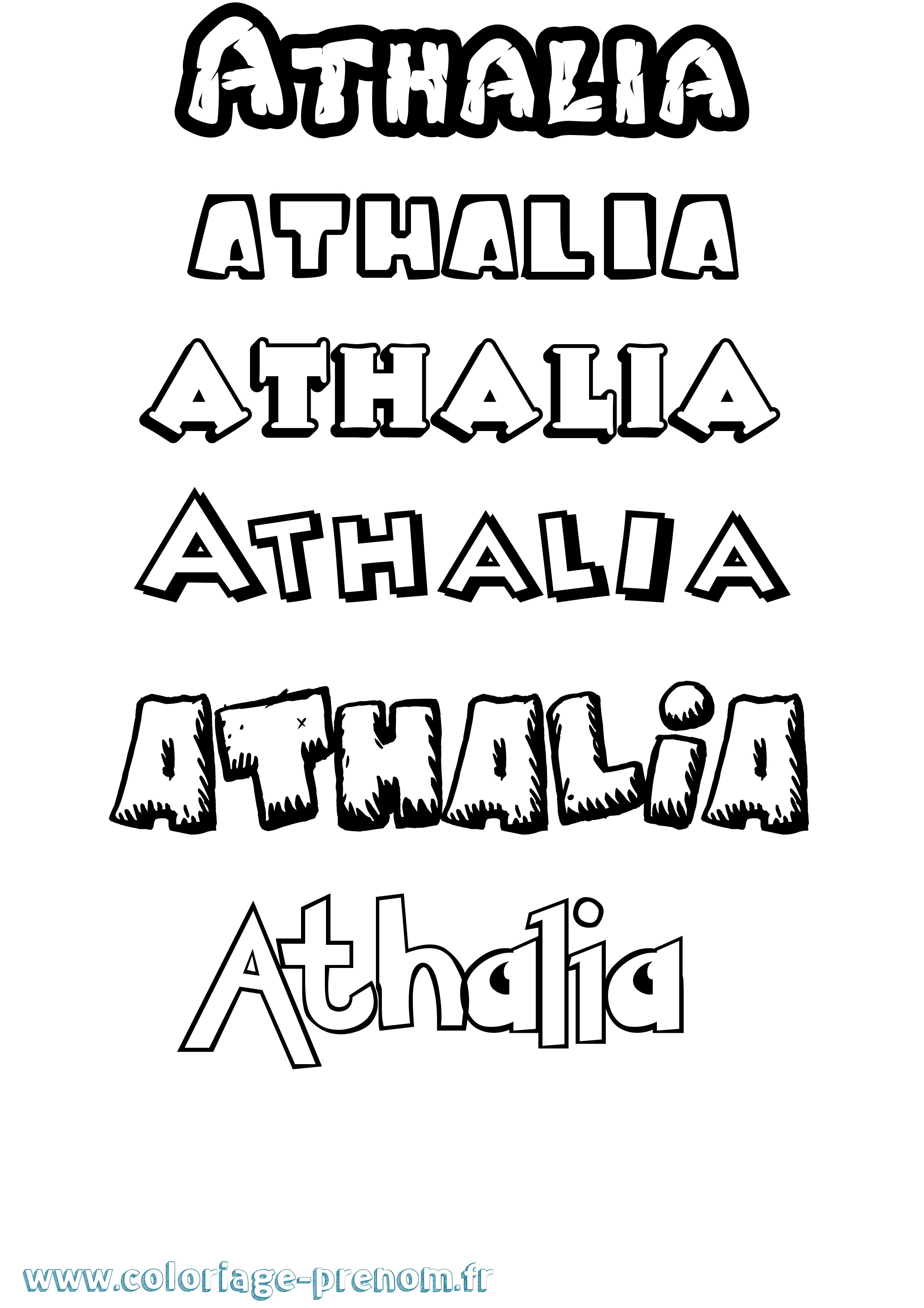 Coloriage Athalia Dessin Animé Coloriage prénom Athalia Dessin Animé