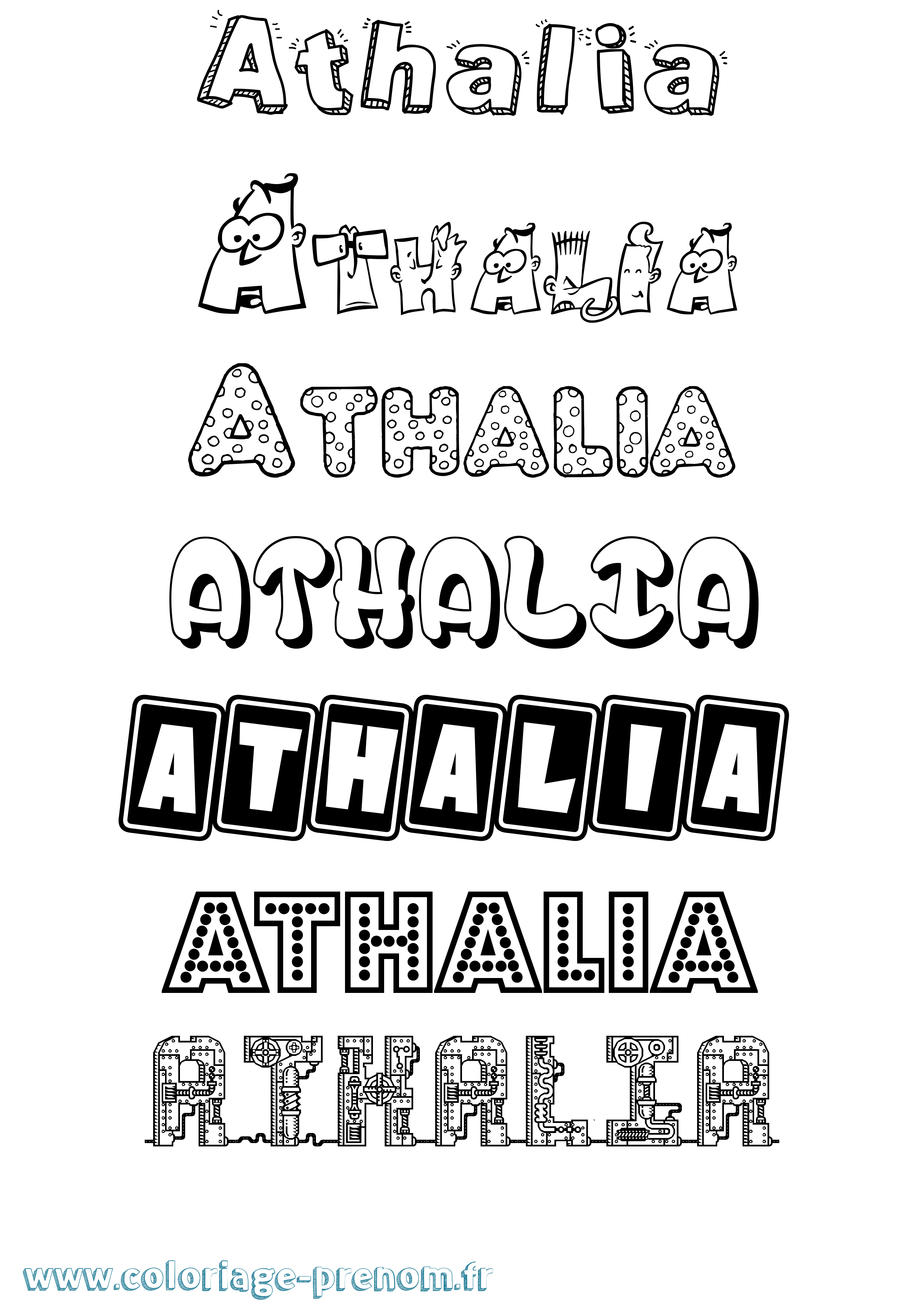 Coloriage Athalia Fun Coloriage prénom Athalia Fun