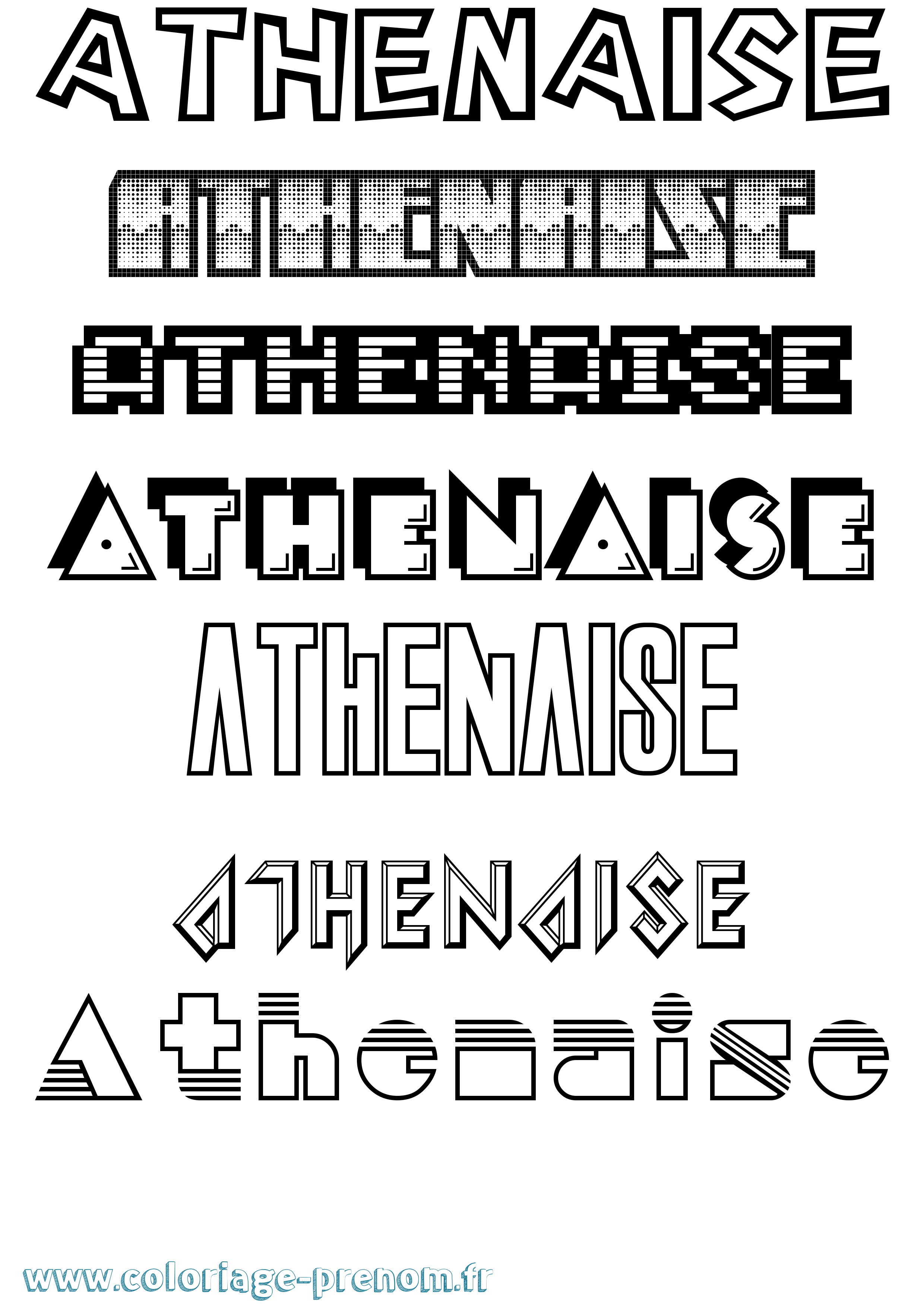 Coloriage Athenaise Jeux Vidéos Coloriage prénom Athenaise Jeux Vidéos