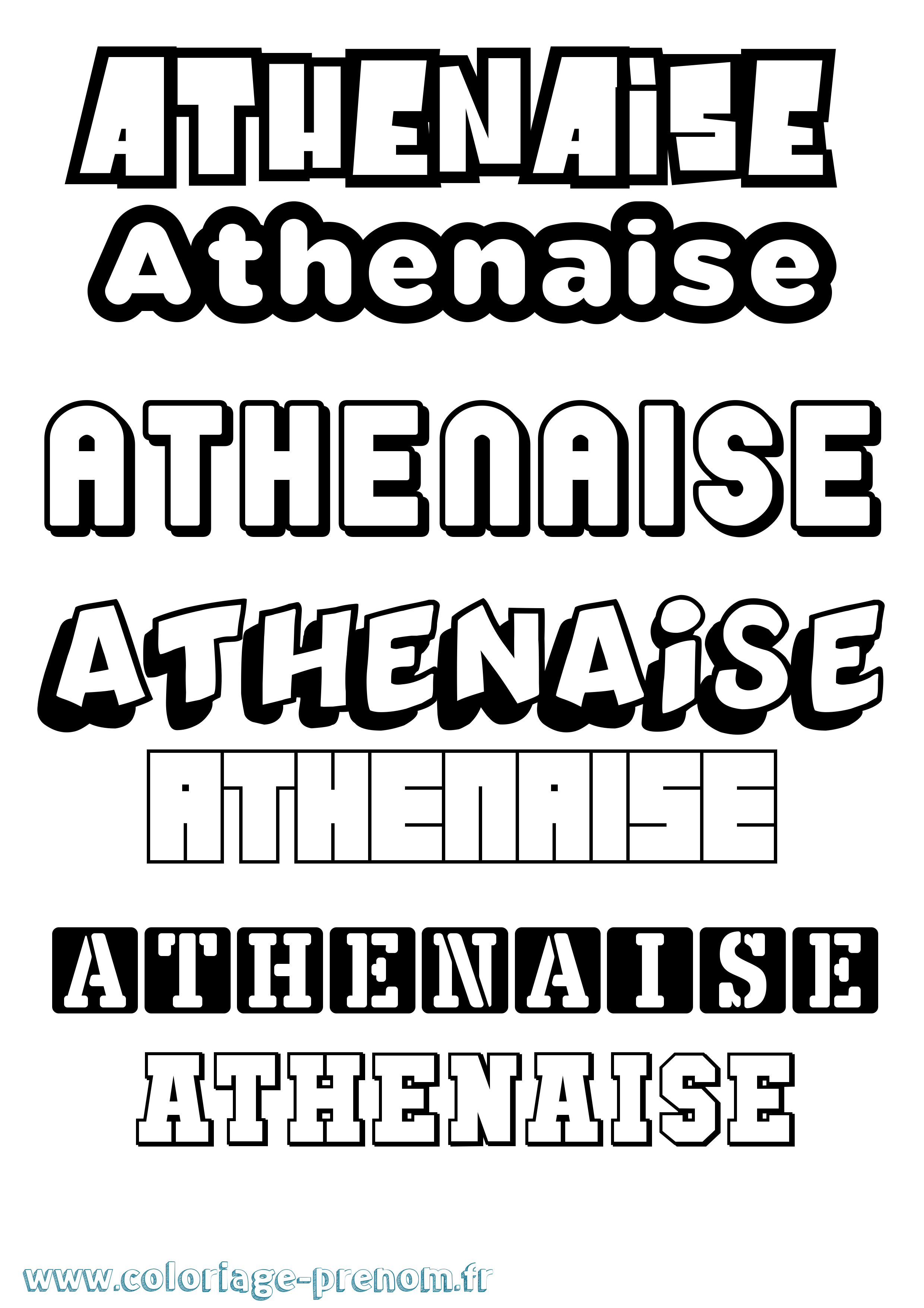 Coloriage Athenaise Simple Coloriage prénom Athenaise Simple