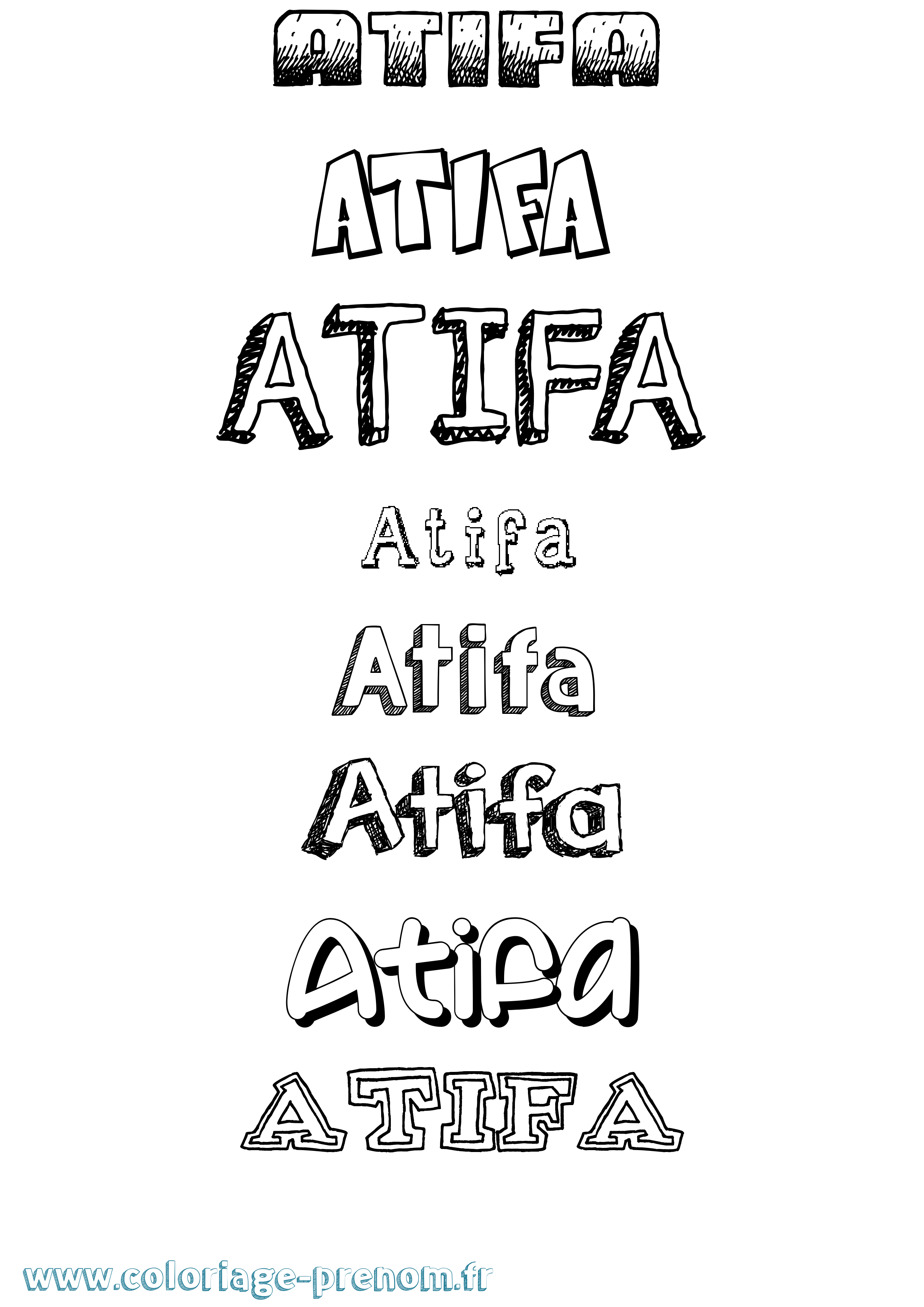 Coloriage Atifa Dessiné Coloriage prénom Atifa Dessiné