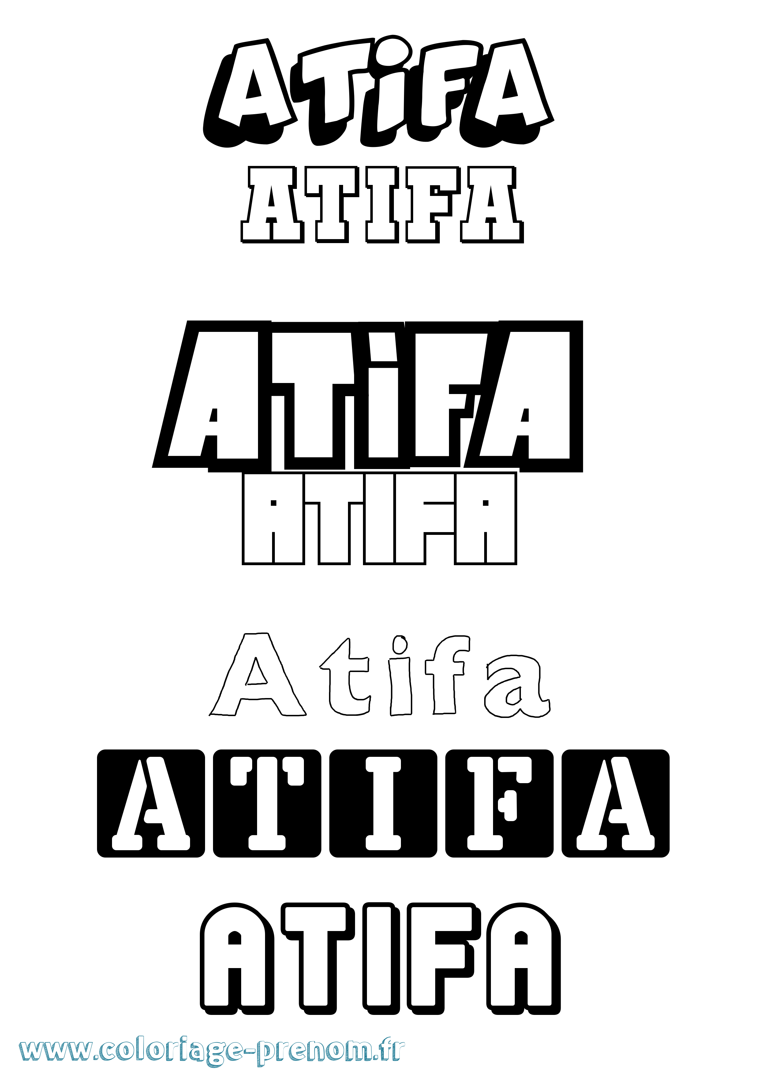 Coloriage Atifa Simple Coloriage prénom Atifa Simple