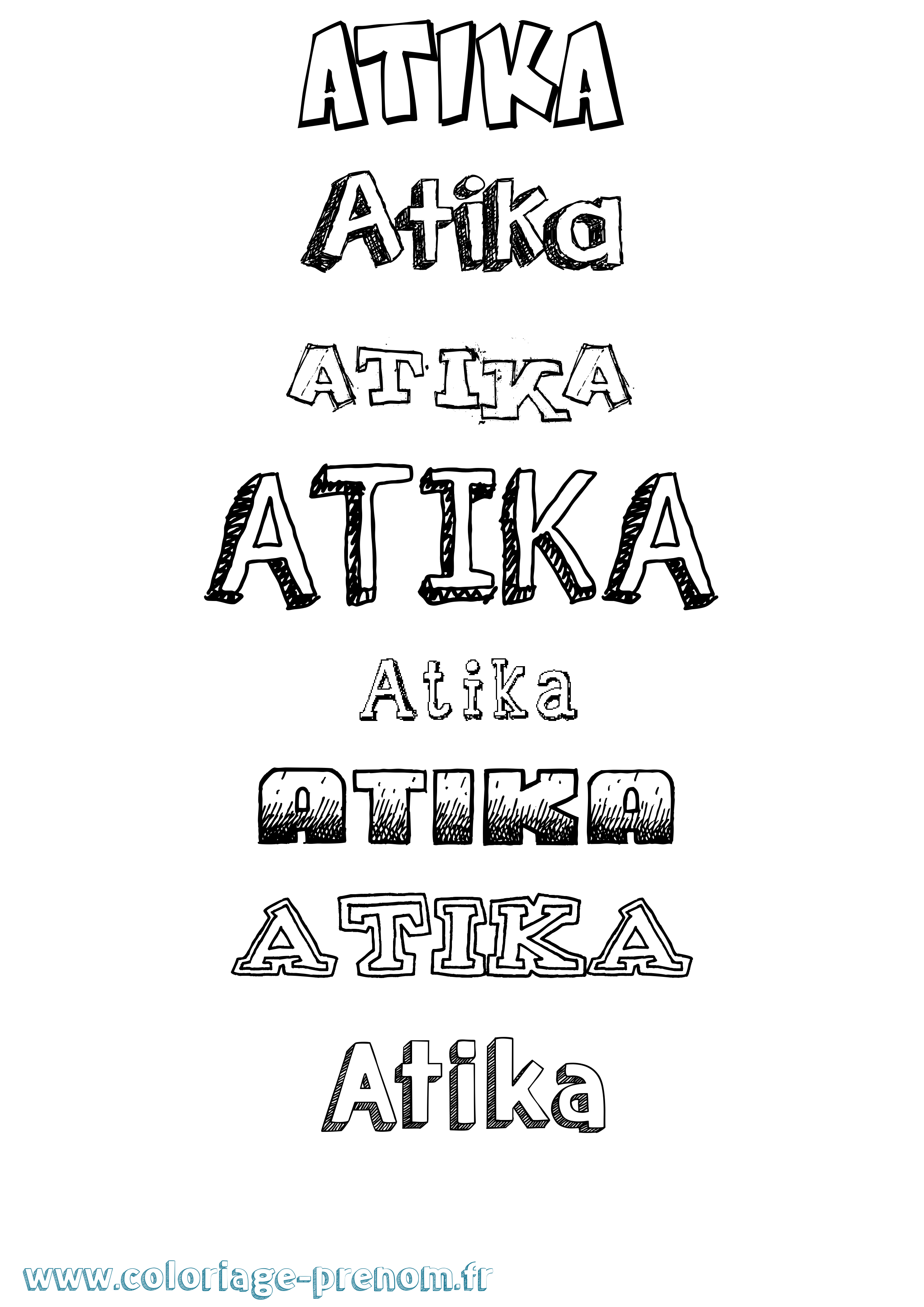 Coloriage Atika Dessiné Coloriage prénom Atika Dessiné
