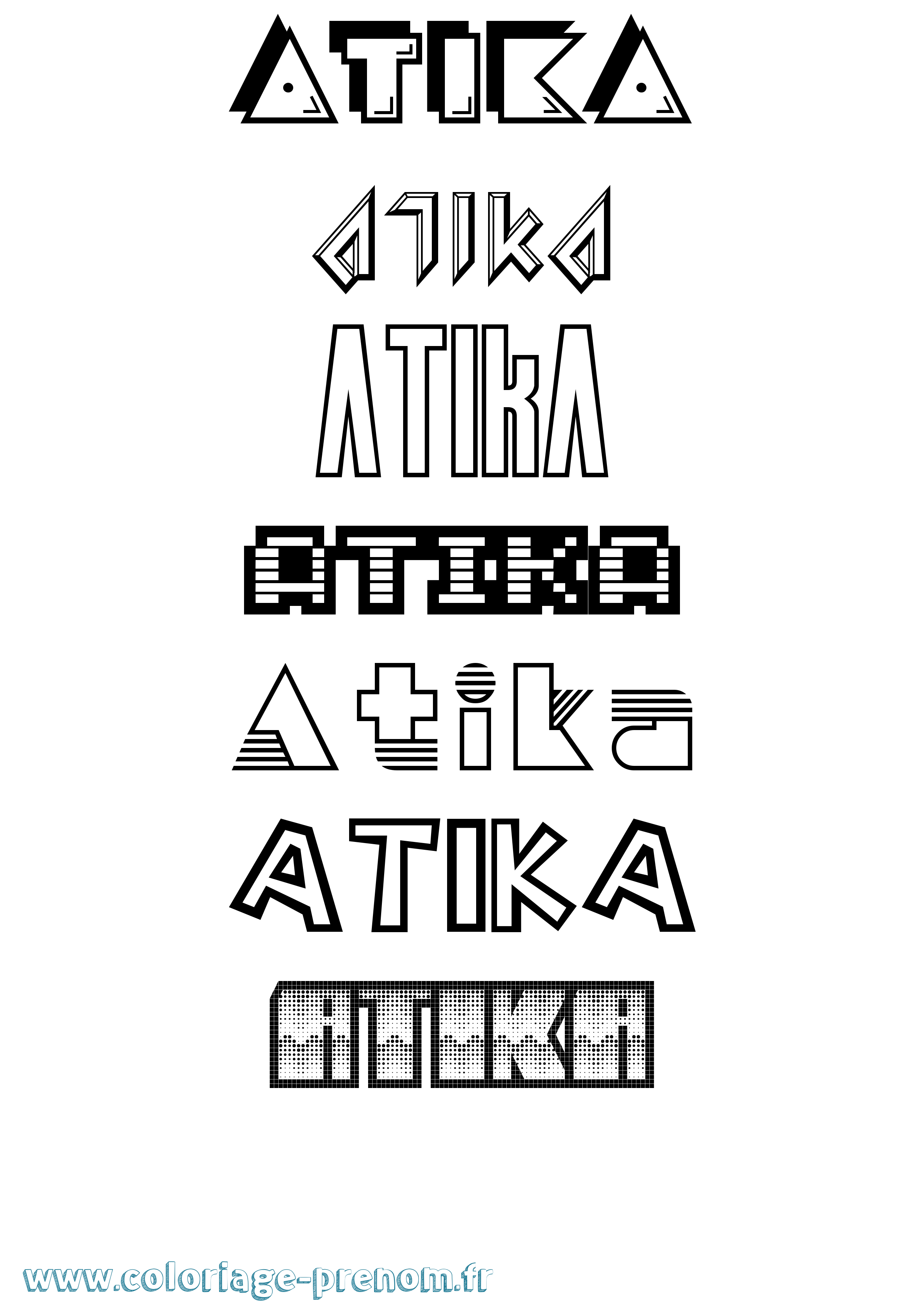 Coloriage Atika Jeux Vidéos Coloriage prénom Atika Jeux Vidéos
