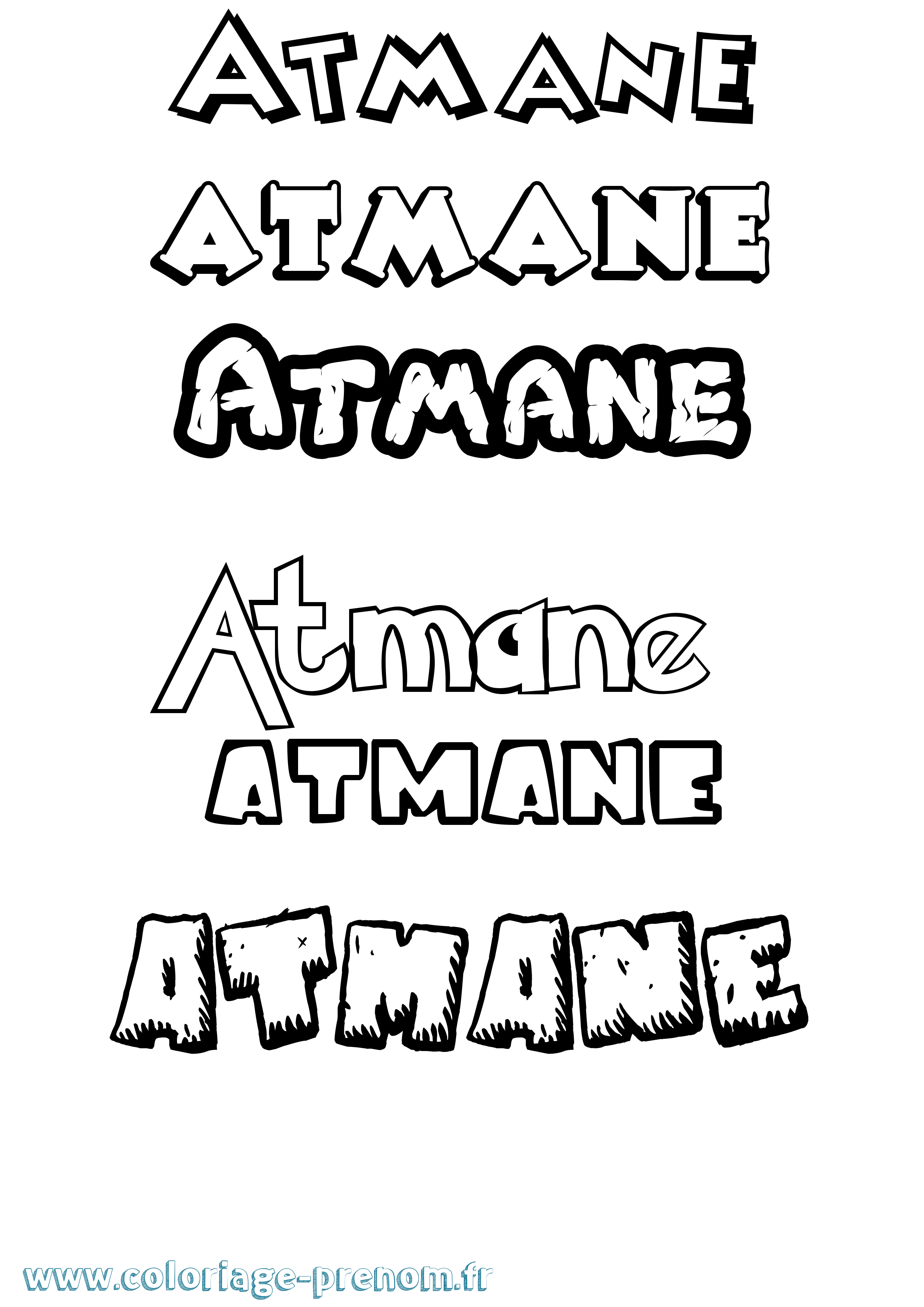 Coloriage Atmane Dessin Animé Coloriage prénom Atmane Dessin Animé