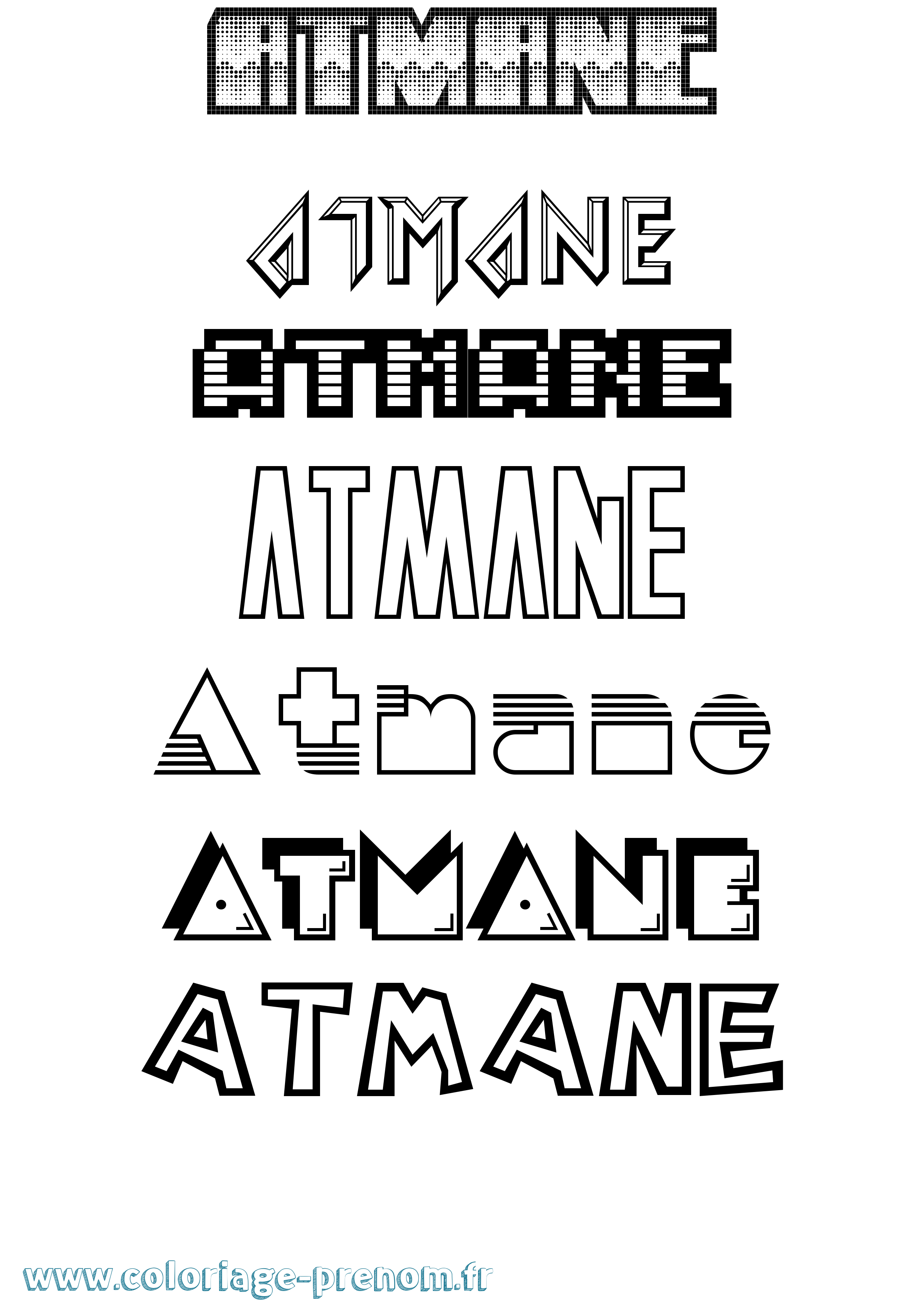 Coloriage Atmane Jeux Vidéos Coloriage prénom Atmane Jeux Vidéos