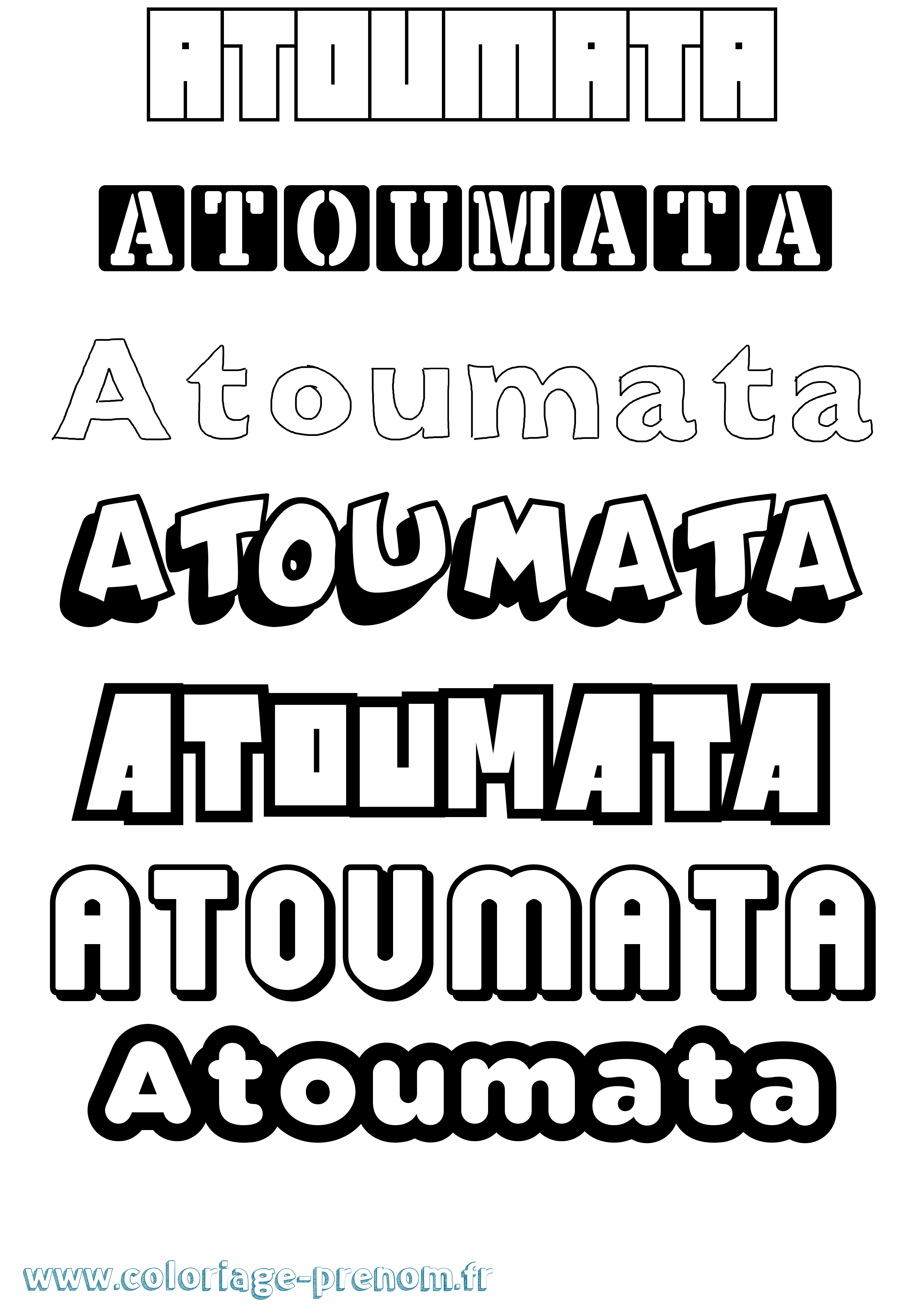 Coloriage Atoumata Simple Coloriage prénom Atoumata Simple